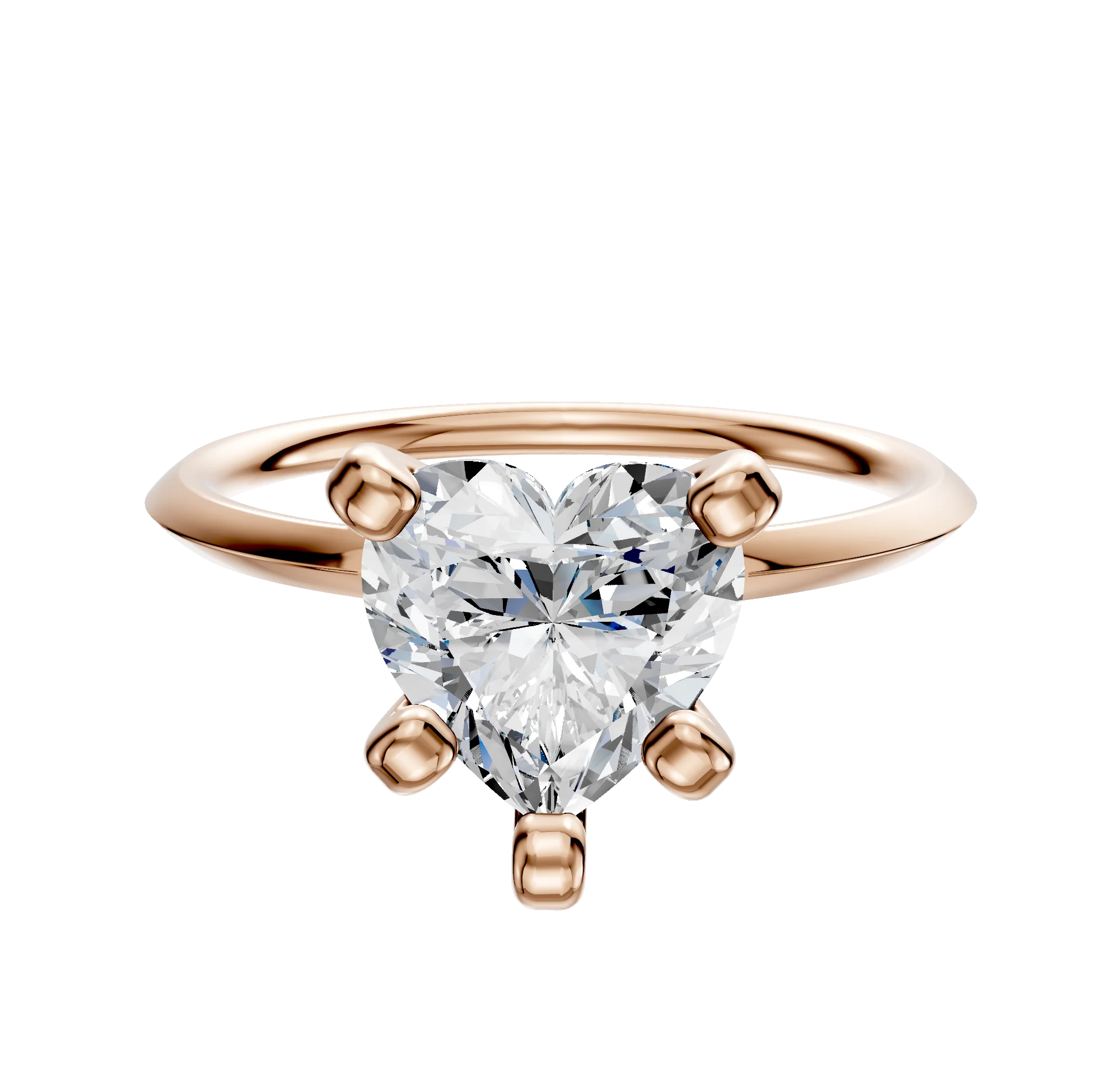 18K Rose Gold 4 Prong Classic Knife Edge 1.5mm Engagement Ring