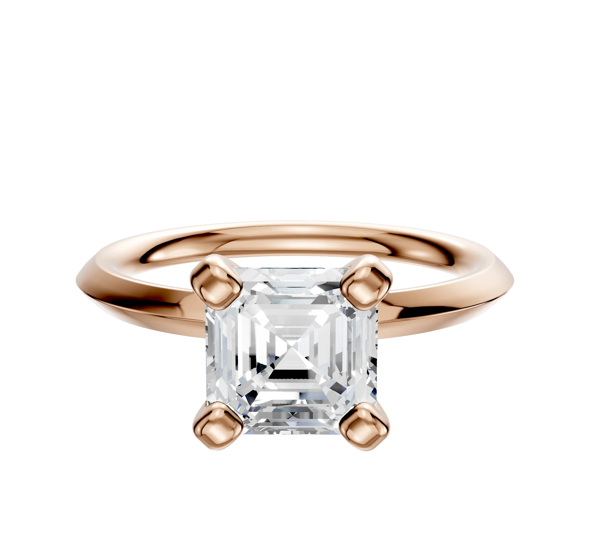 18K Rose Gold 4 Prong Classic Knife Edge 2.0mm Engagement Ring