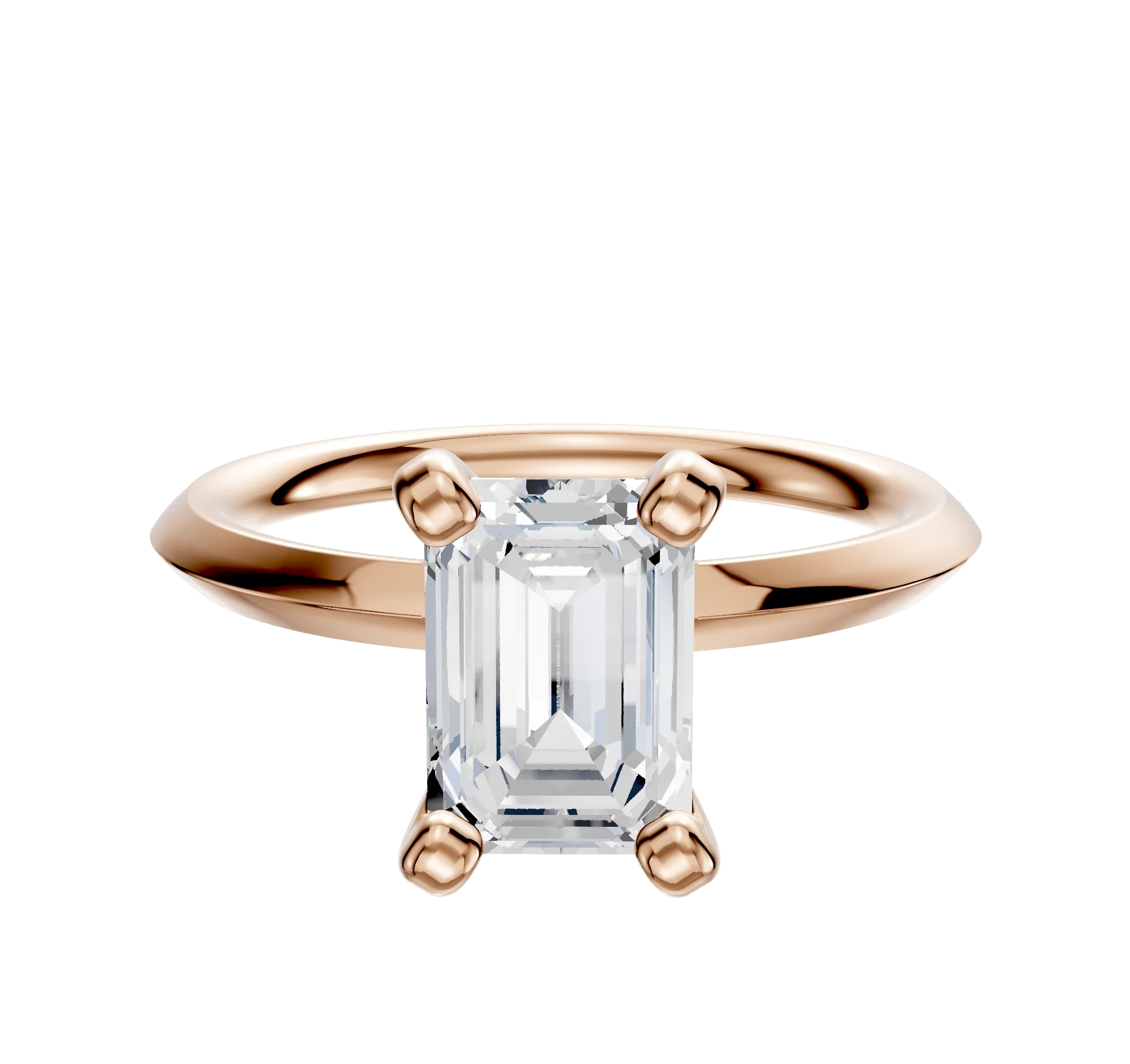 18K Rose Gold 4 Prong Classic Knife Edge 2.0mm Engagement Ring