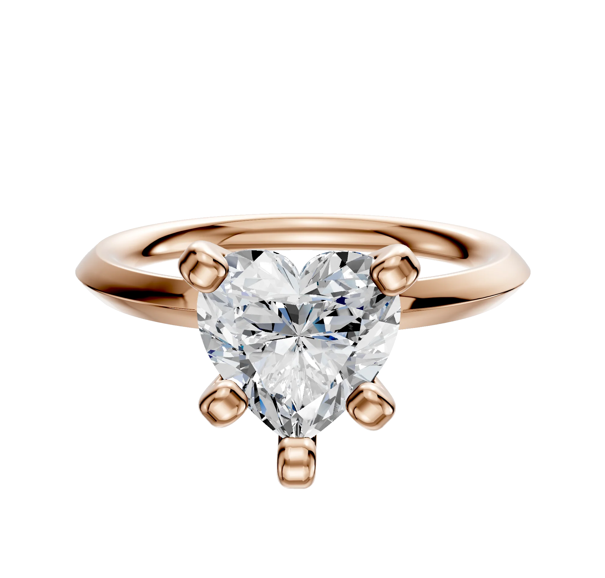 18K Rose Gold 4 Prong Classic Knife Edge 2.0mm Engagement Ring