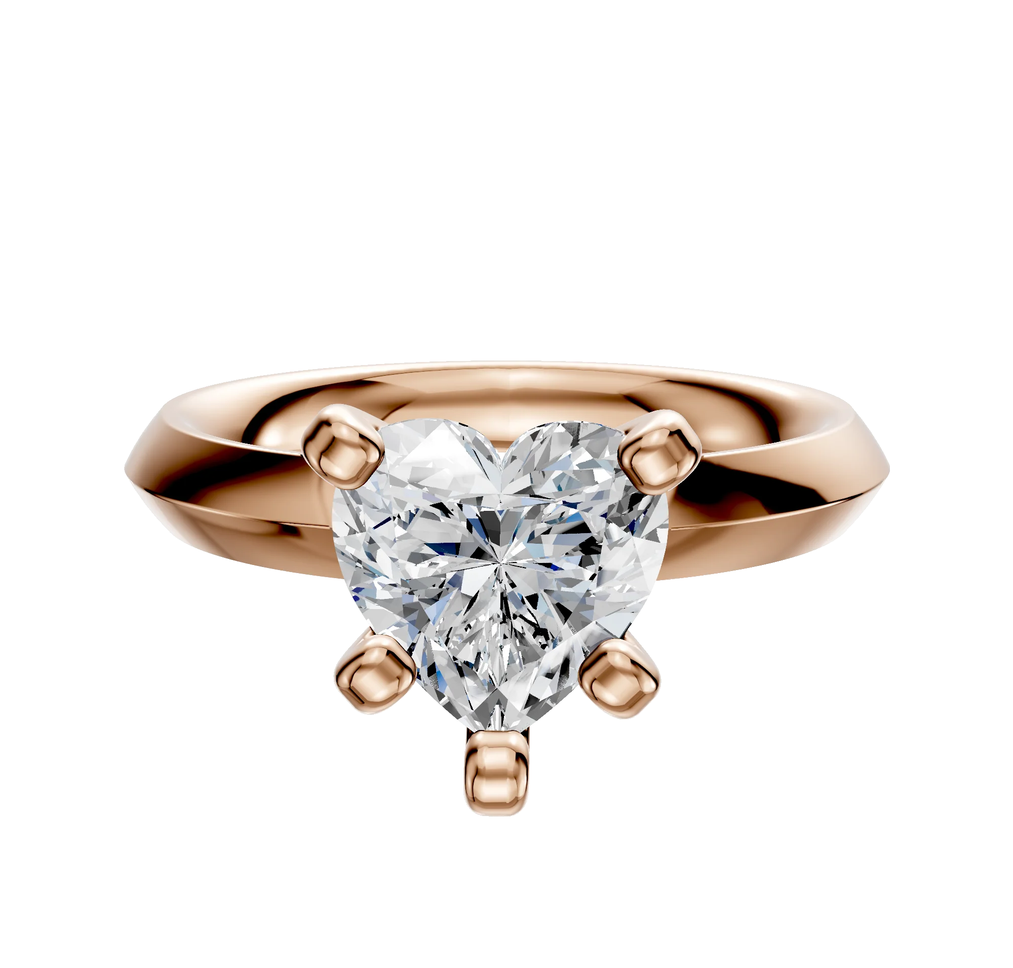 18K Rose Gold 4 Prong Classic Knife Edge 3.0mm Engagement Ring