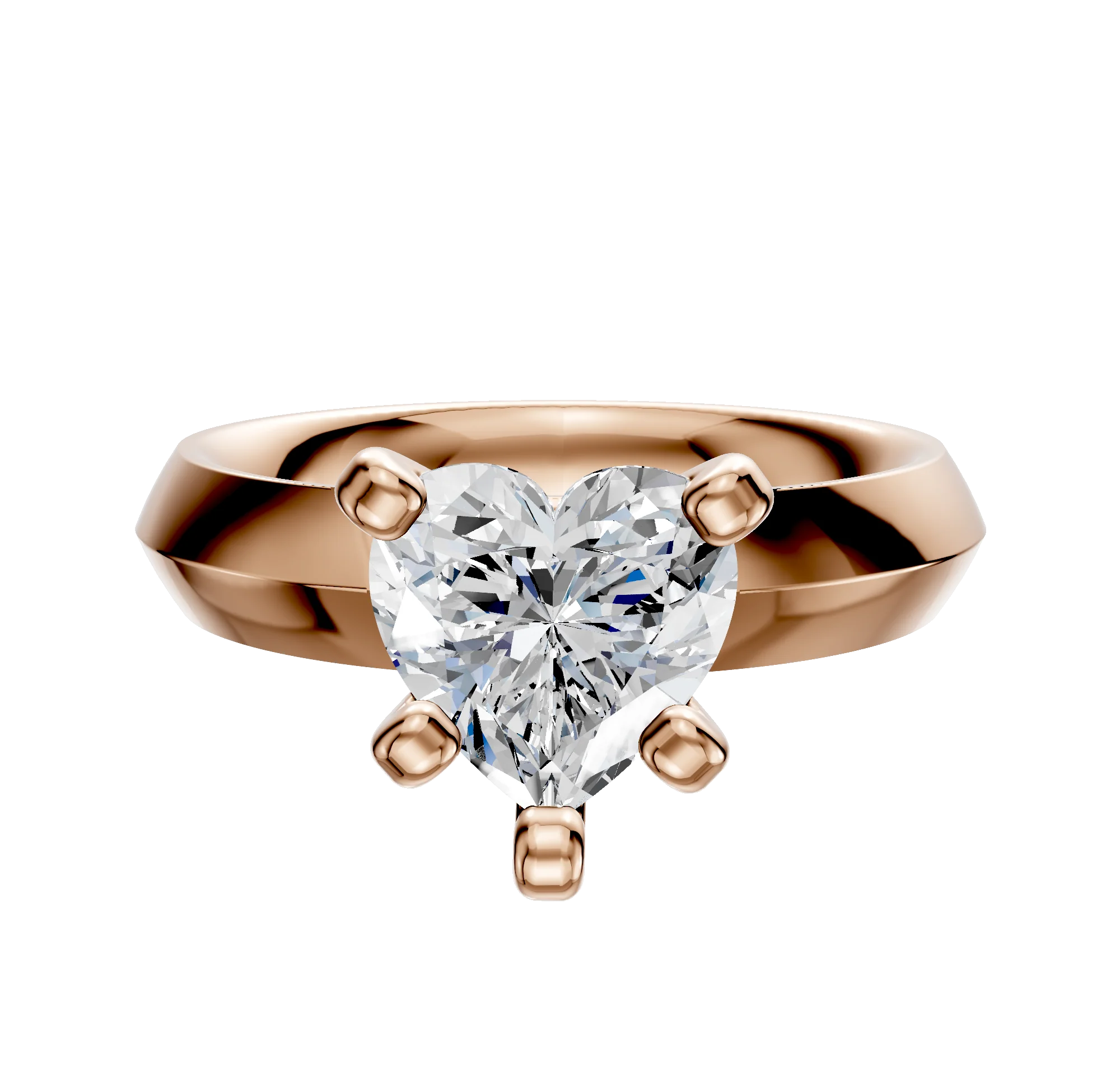 18K Rose Gold 4 Prong Classic Knife Edge 4.0mm Engagement Ring