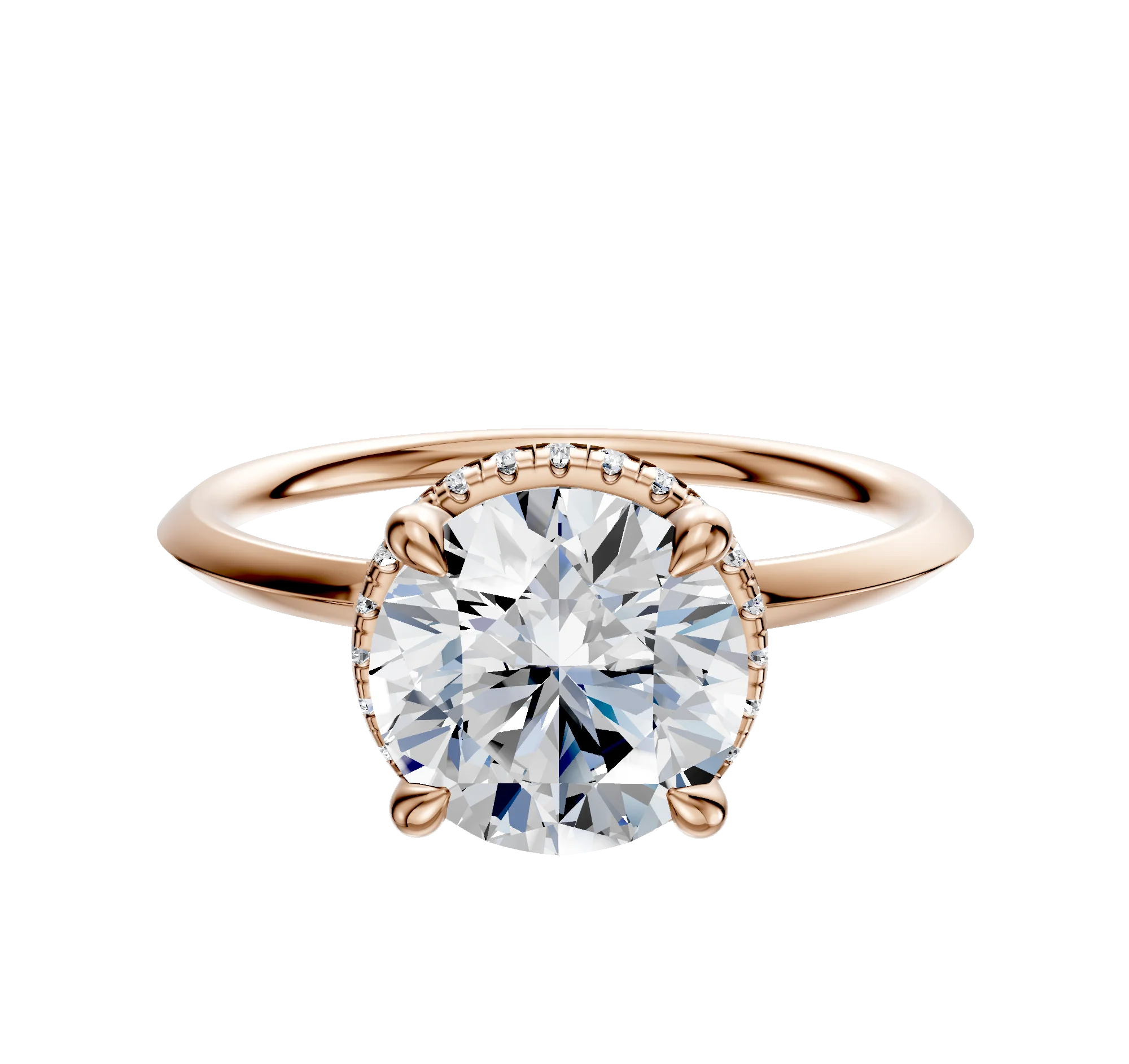 18K Rose Gold 4 Prong Collar Classic Knife Edge 1.5mm Engagement Ring