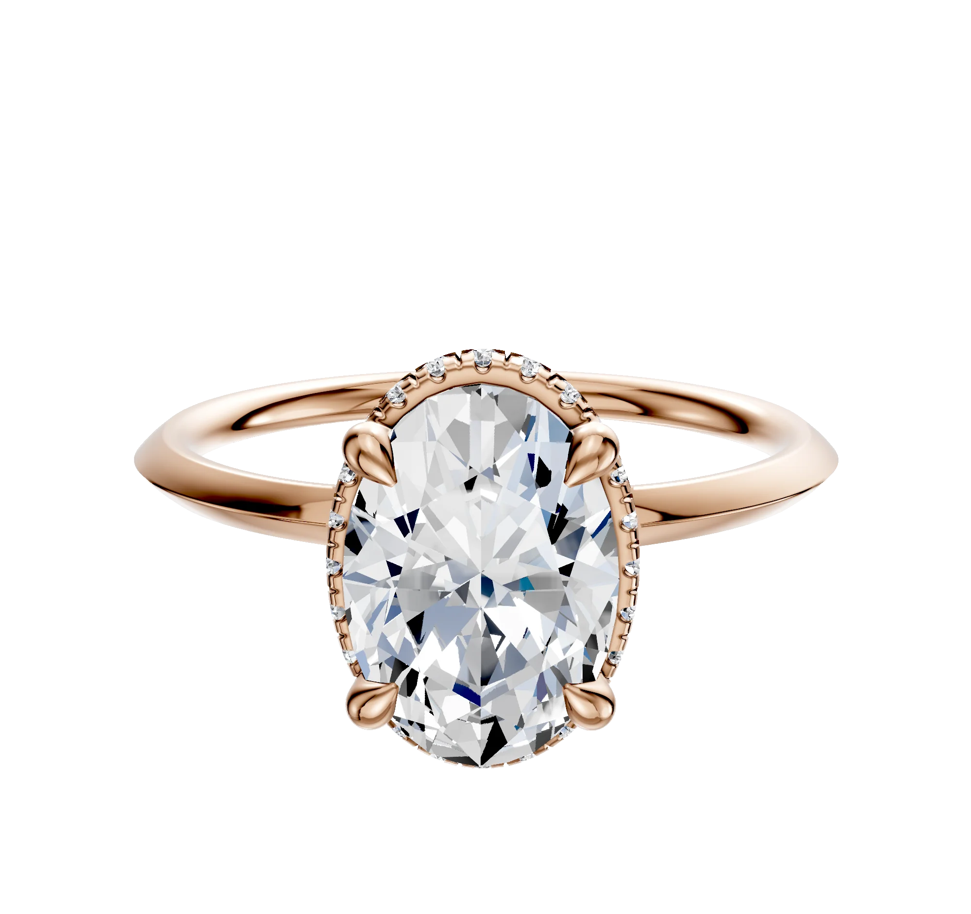 18K Rose Gold 4 Prong Collar Classic Knife Edge 1.5mm Engagement Ring