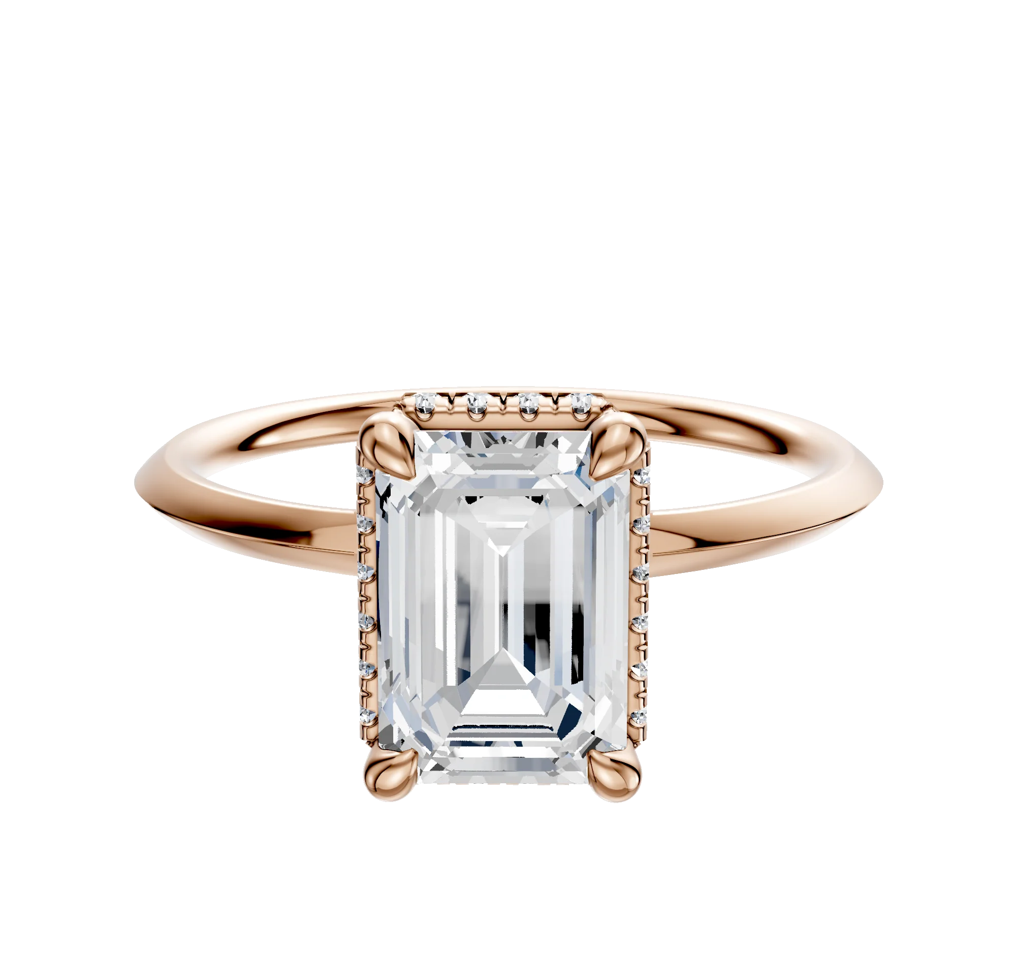18K Rose Gold 4 Prong Collar Classic Knife Edge 1.5mm Engagement Ring