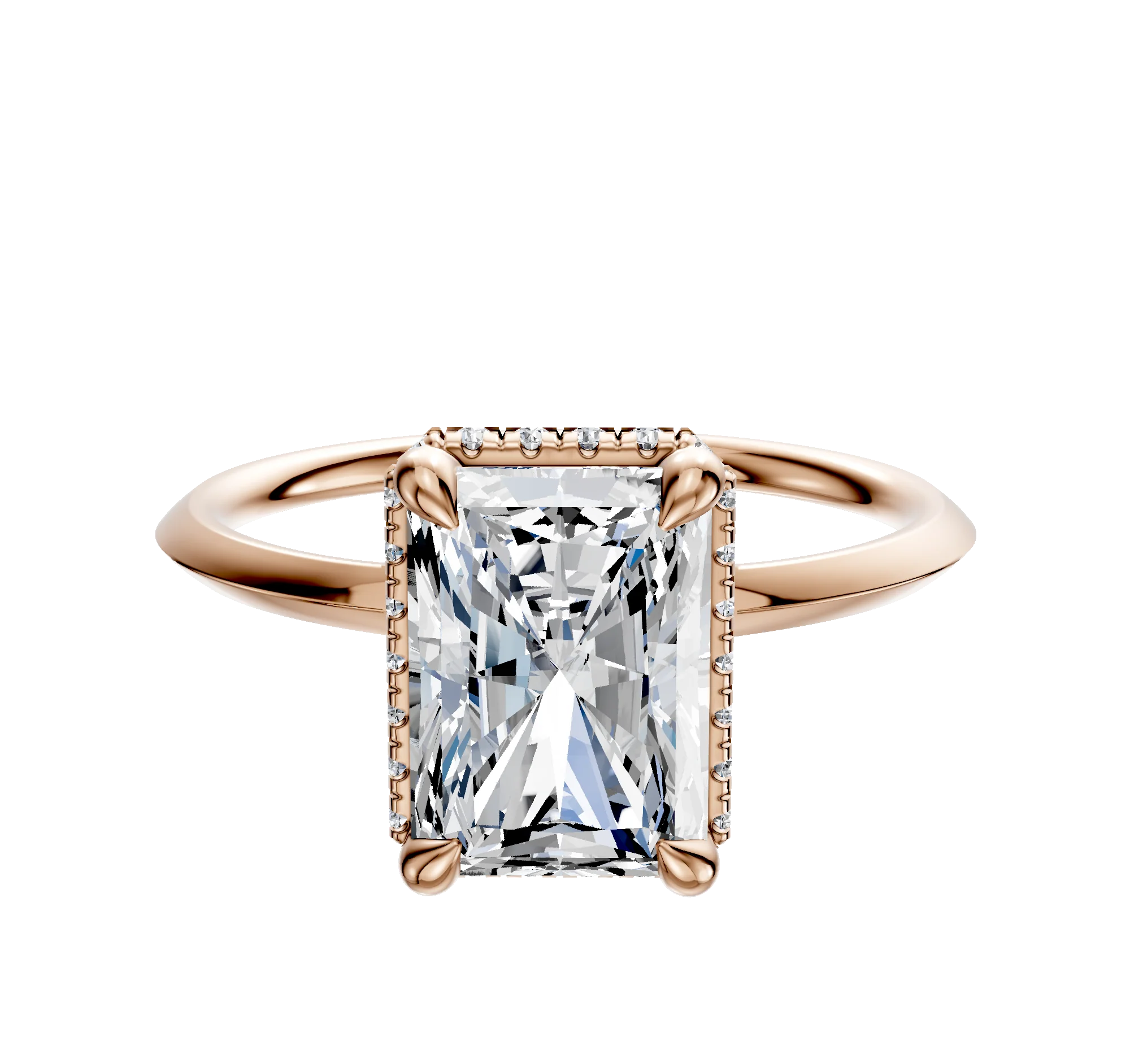 18K Rose Gold 4 Prong Collar Classic Knife Edge 1.5mm Engagement Ring