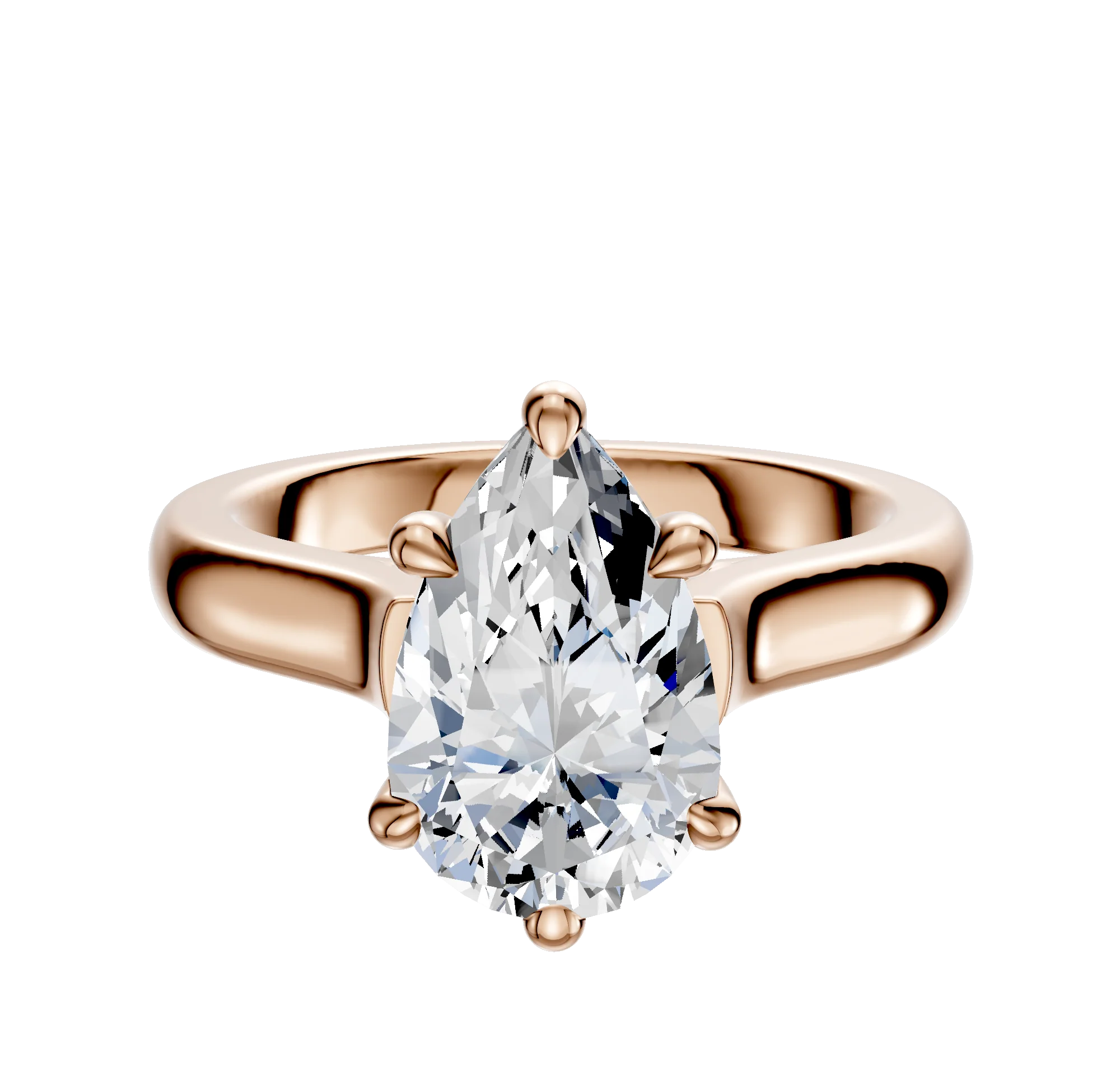18K Rose Gold 6 Prong Basket Cathedral Dome 3.0mm Engagement Ring