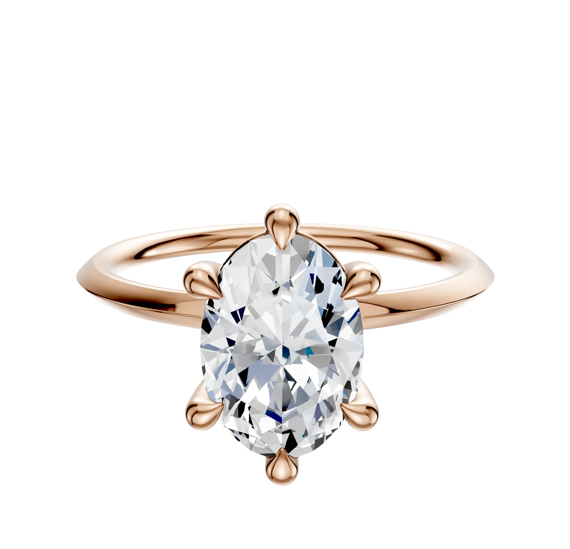 18K Rose Gold 6 Prong Basket Classic Knife Edge 1.5mm Engagement Ring