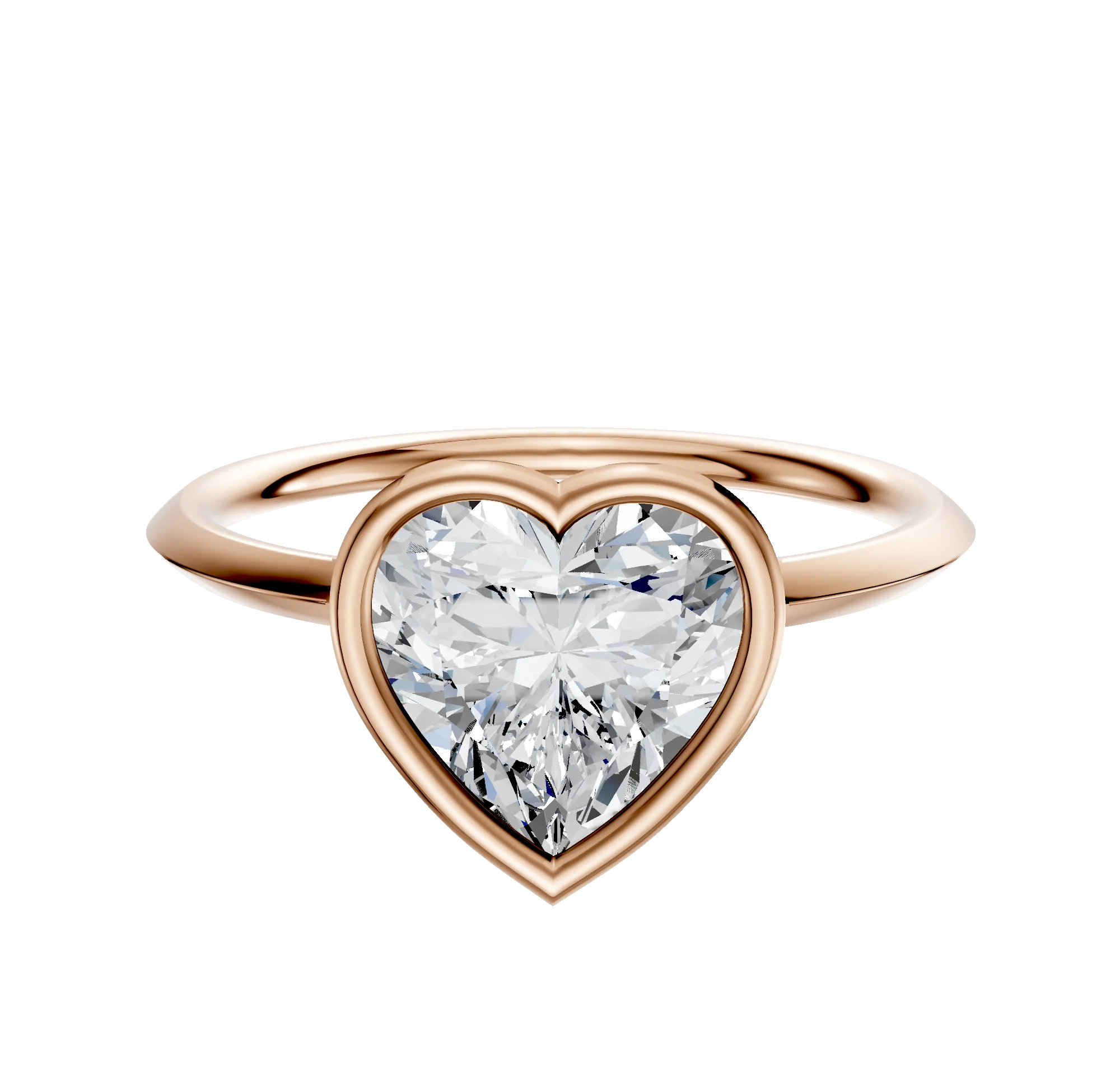 18K Rose Gold Bezel Full Bezel East/West Classic Knife Edge 1.5mm Engagement Ring
