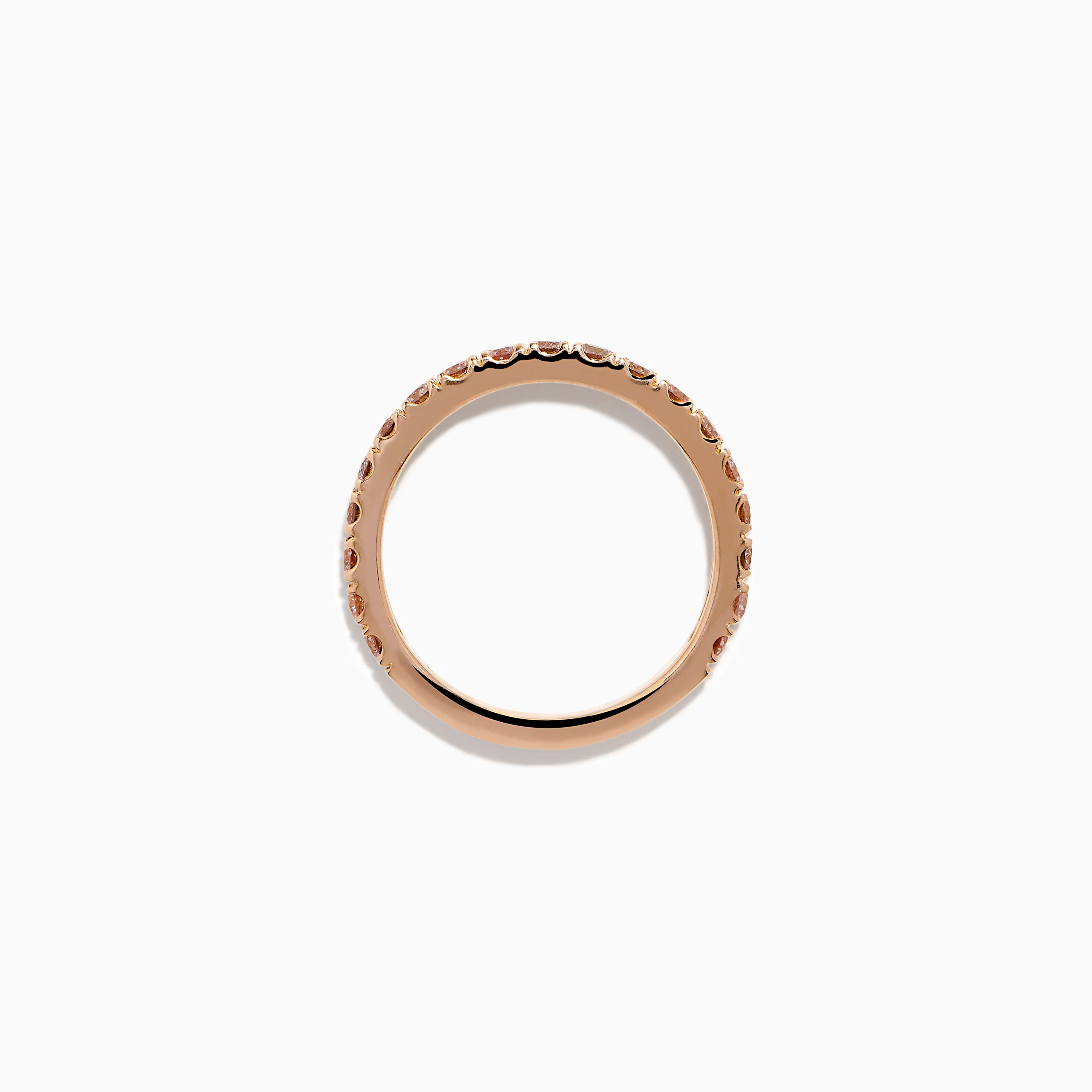 18K Rose Gold Pink Diamond Pavé Band Ring - Image 3