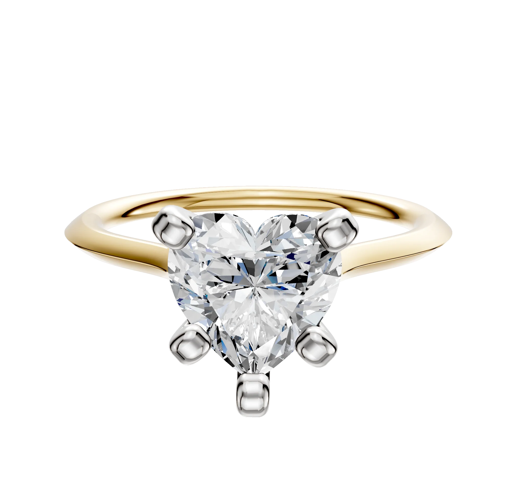 18K Two Tone 4 Prong Cathedral Knife Edge 1.5mm Engagement Ring