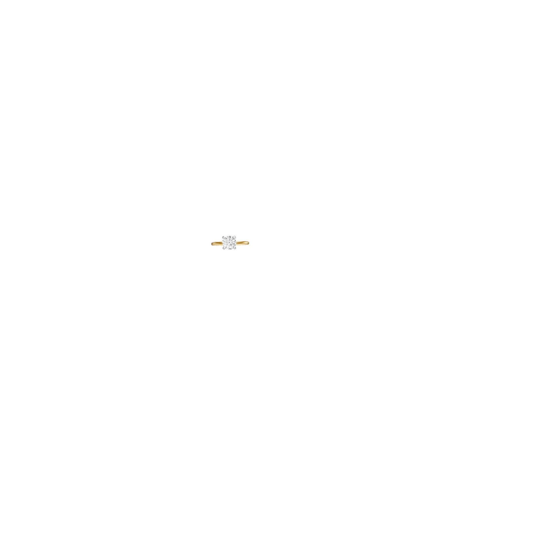 18K Two Tone 4 Prong Classic Dome 2.0mm Engagement Ring - Image 2