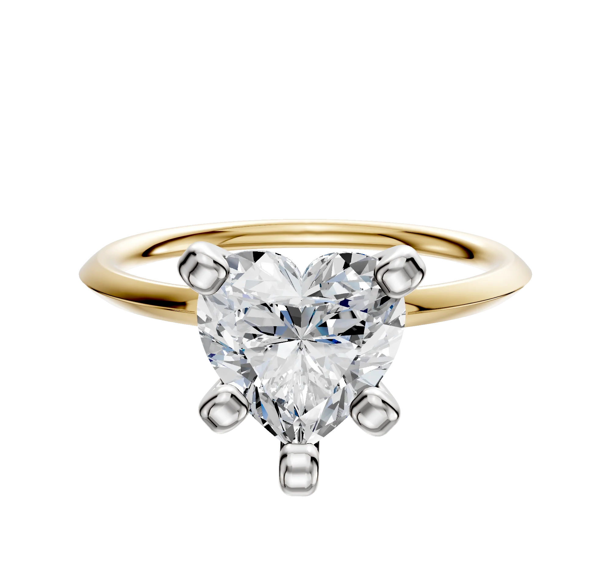 18K Two Tone 4 Prong Classic Knife Edge 1.5mm Engagement Ring