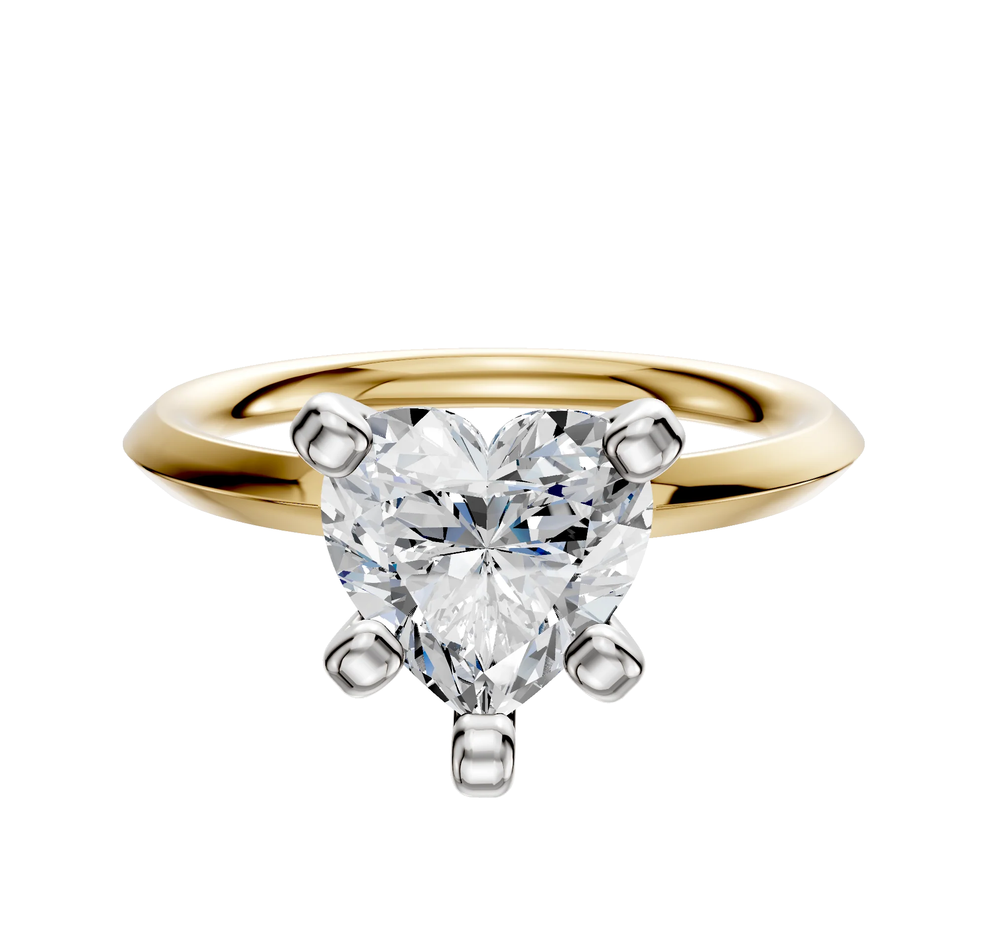 18K Two Tone 4 Prong Classic Knife Edge 2.0mm Engagement Ring