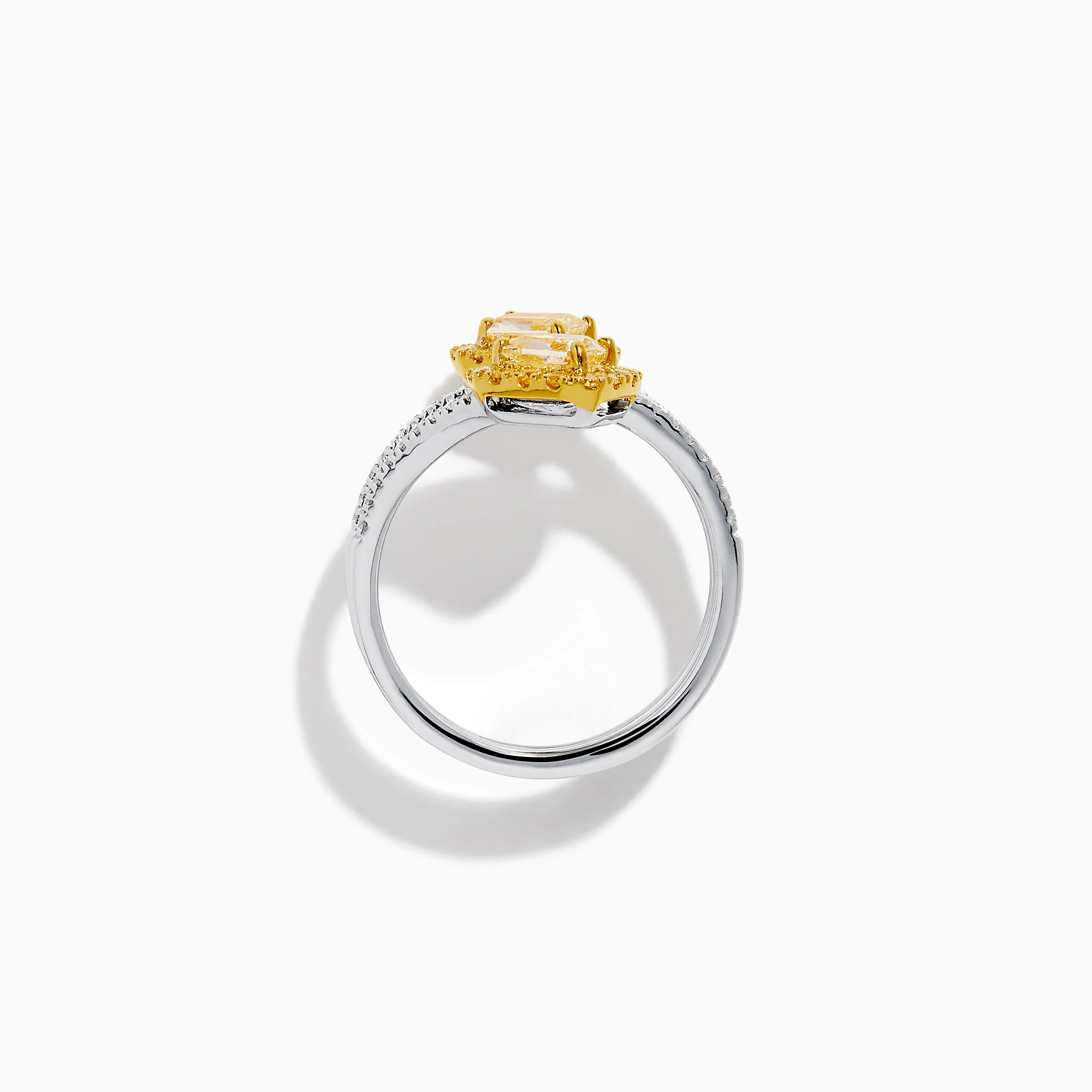 18K Two-Tone Gold Yellow and White Diamond Wrap Bypass Ring - Image 3