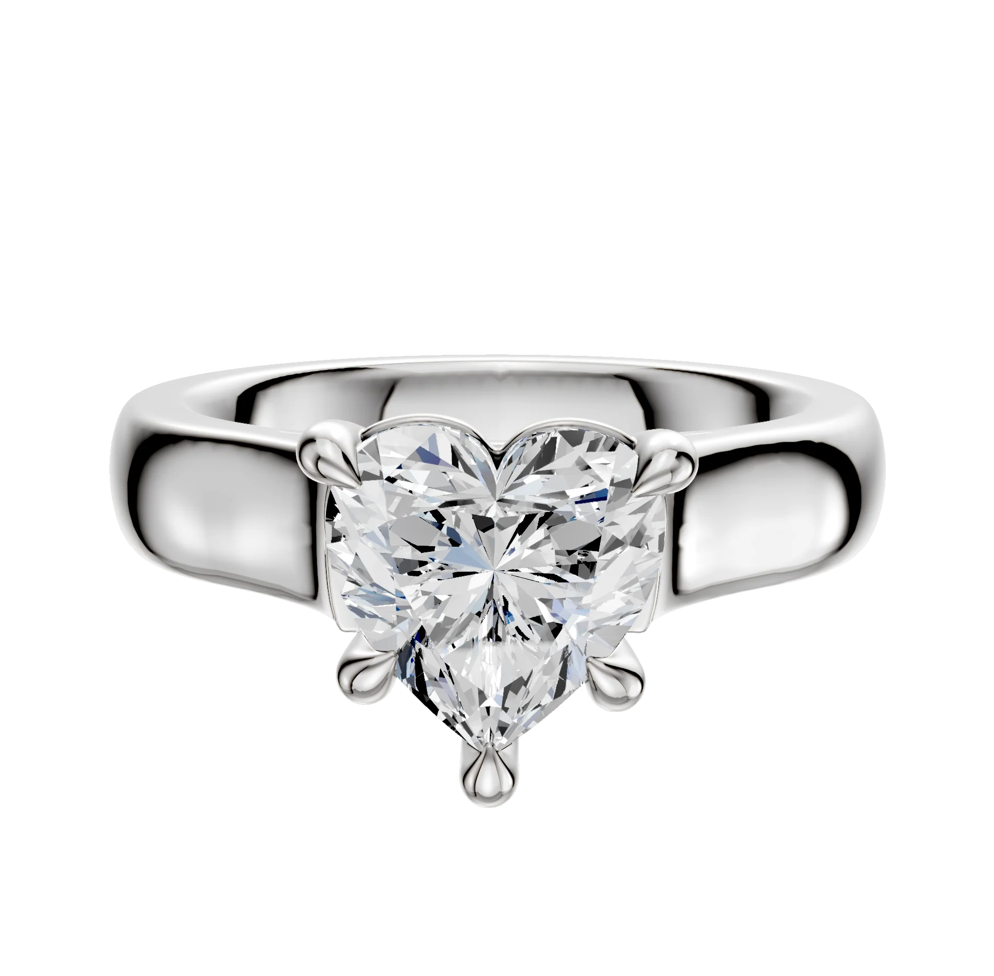 18K White Gold 4 Prong Basket Cathedral Dome 4.0mm Engagement Ring