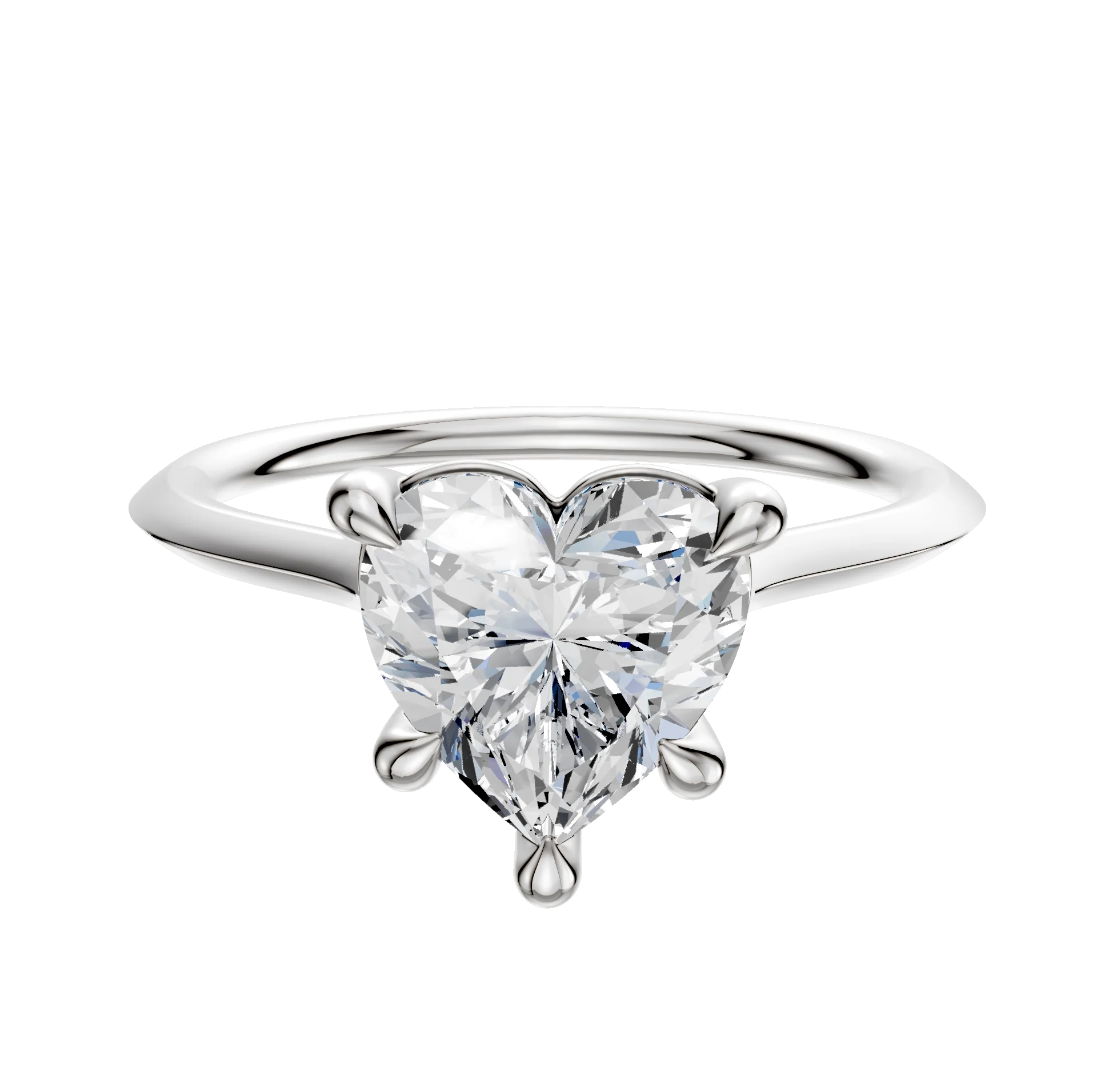 18K White Gold 4 Prong Basket Cathedral Knife Edge 1.5mm Engagement Ring