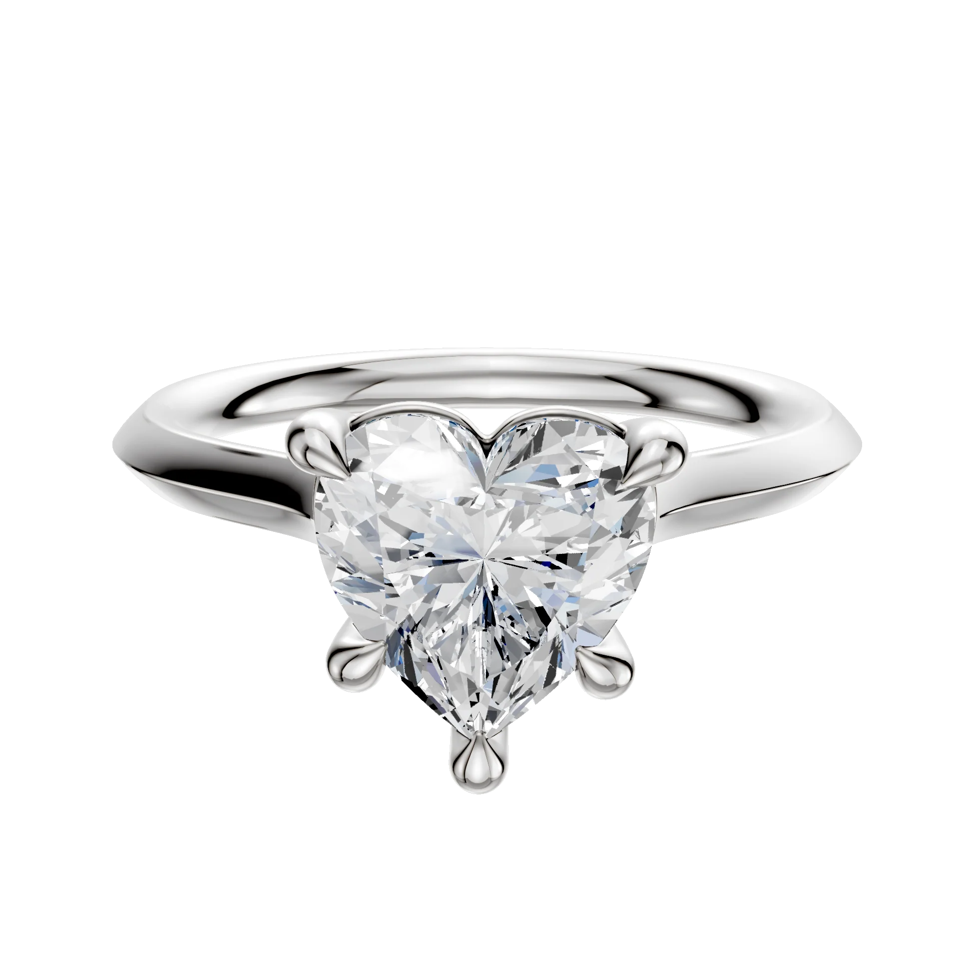 18K White Gold 4 Prong Basket Cathedral Knife Edge 2.0mm Engagement Ring