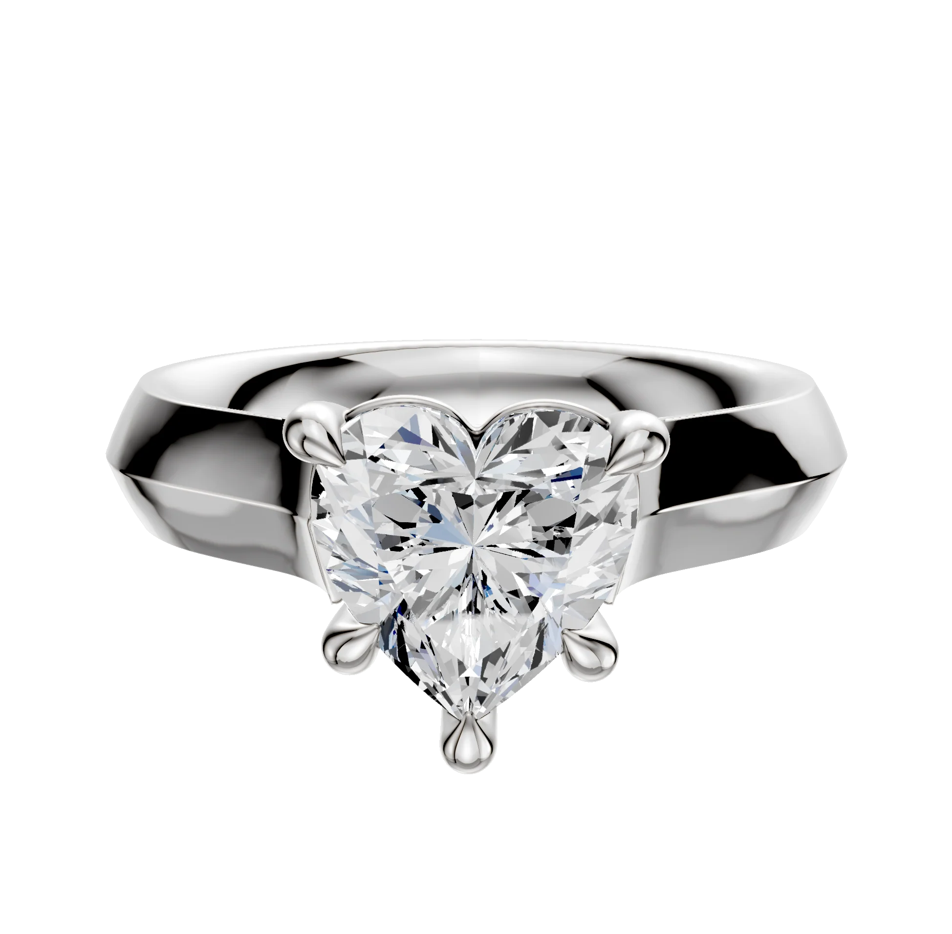 18K White Gold 4 Prong Basket Cathedral Knife Edge 4.0mm Engagement Ring
