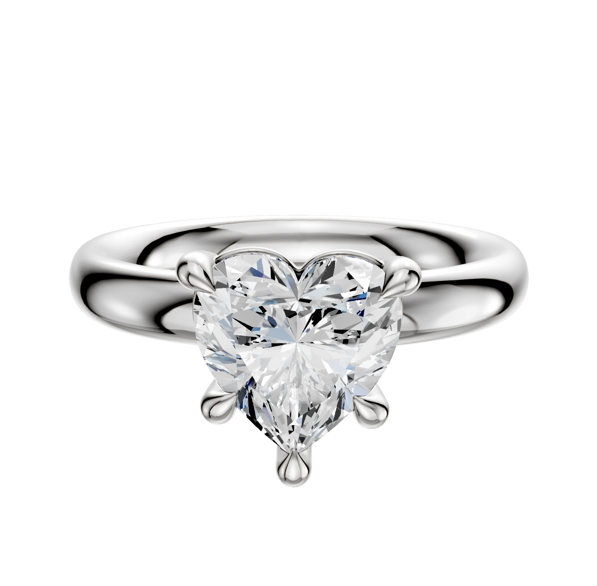 18K White Gold 4 Prong Basket Classic Dome 3.0mm Engagement Ring