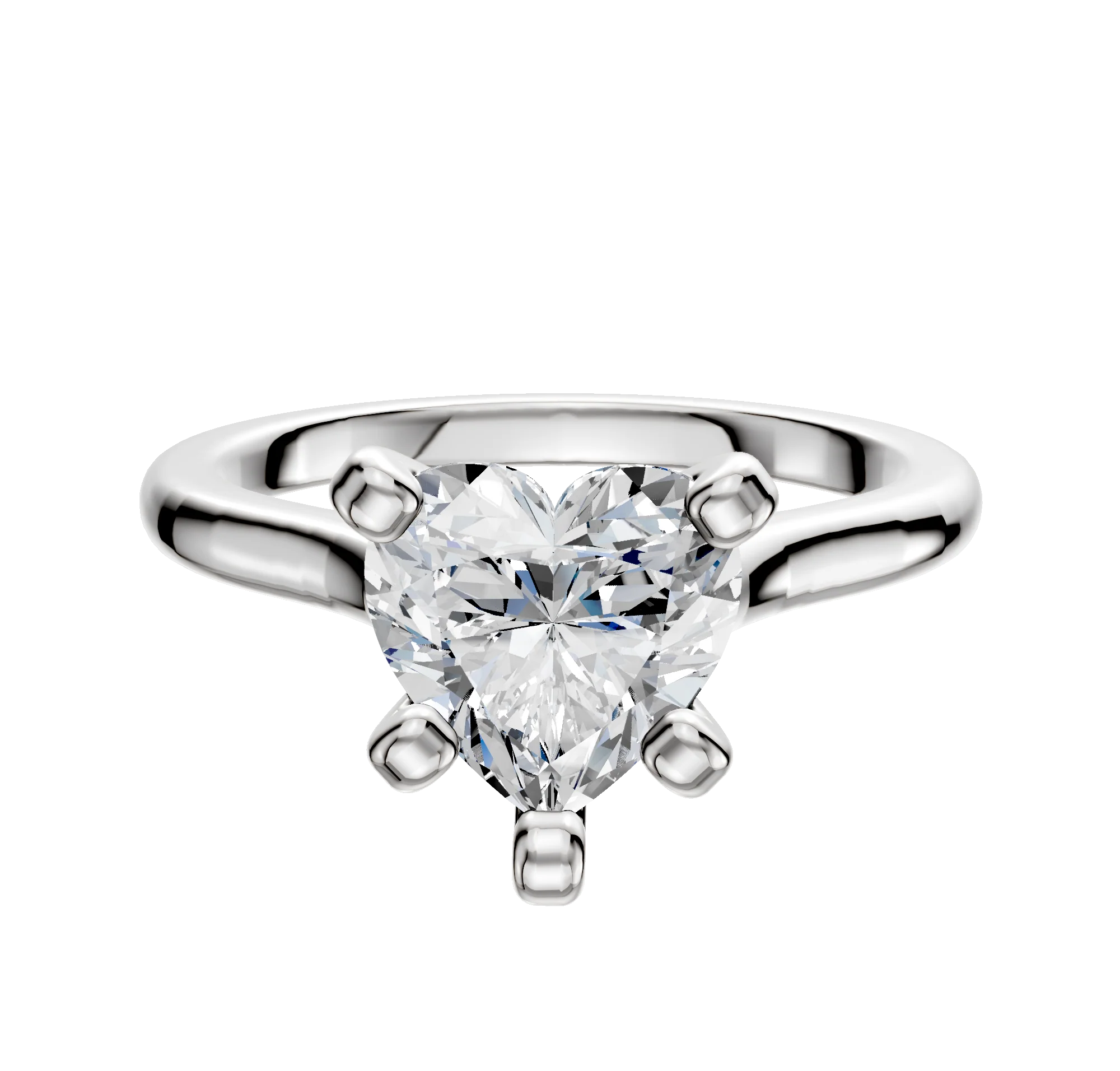 18K White Gold 4 Prong Cathedral Dome 2.0mm Engagement Ring