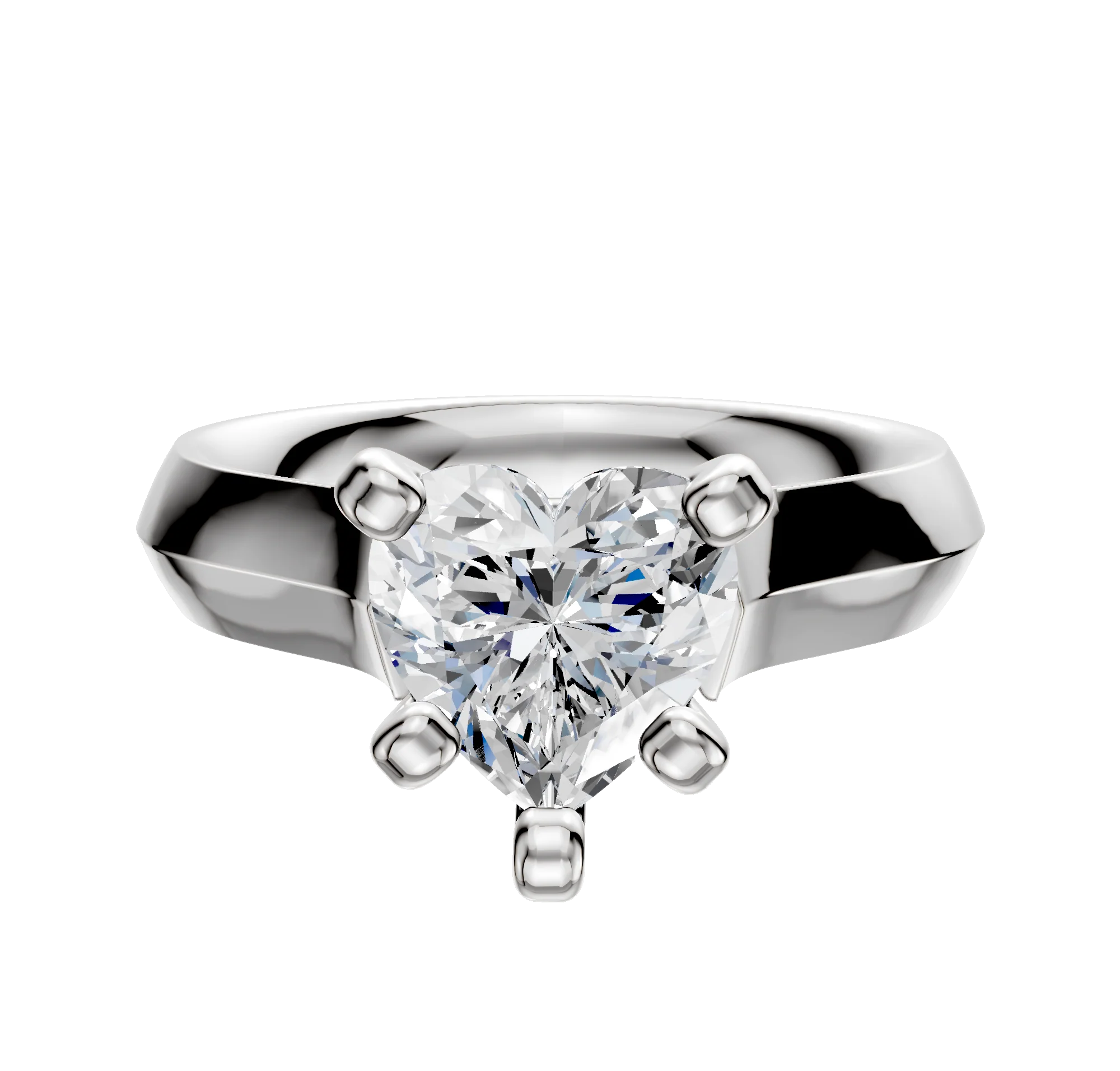 18K White Gold 4 Prong Cathedral Knife Edge 4.0mm Engagement Ring