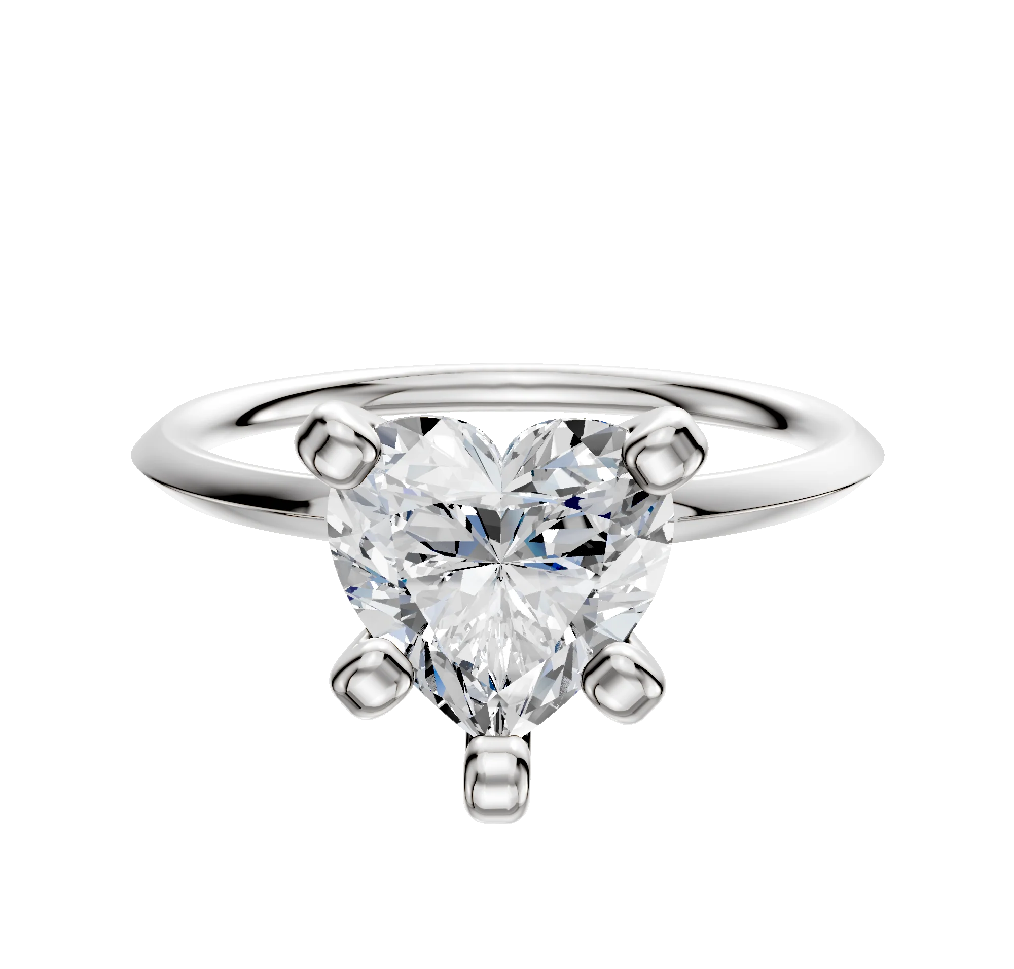 18K White Gold 4 Prong Classic Knife Edge 1.5mm Engagement Ring