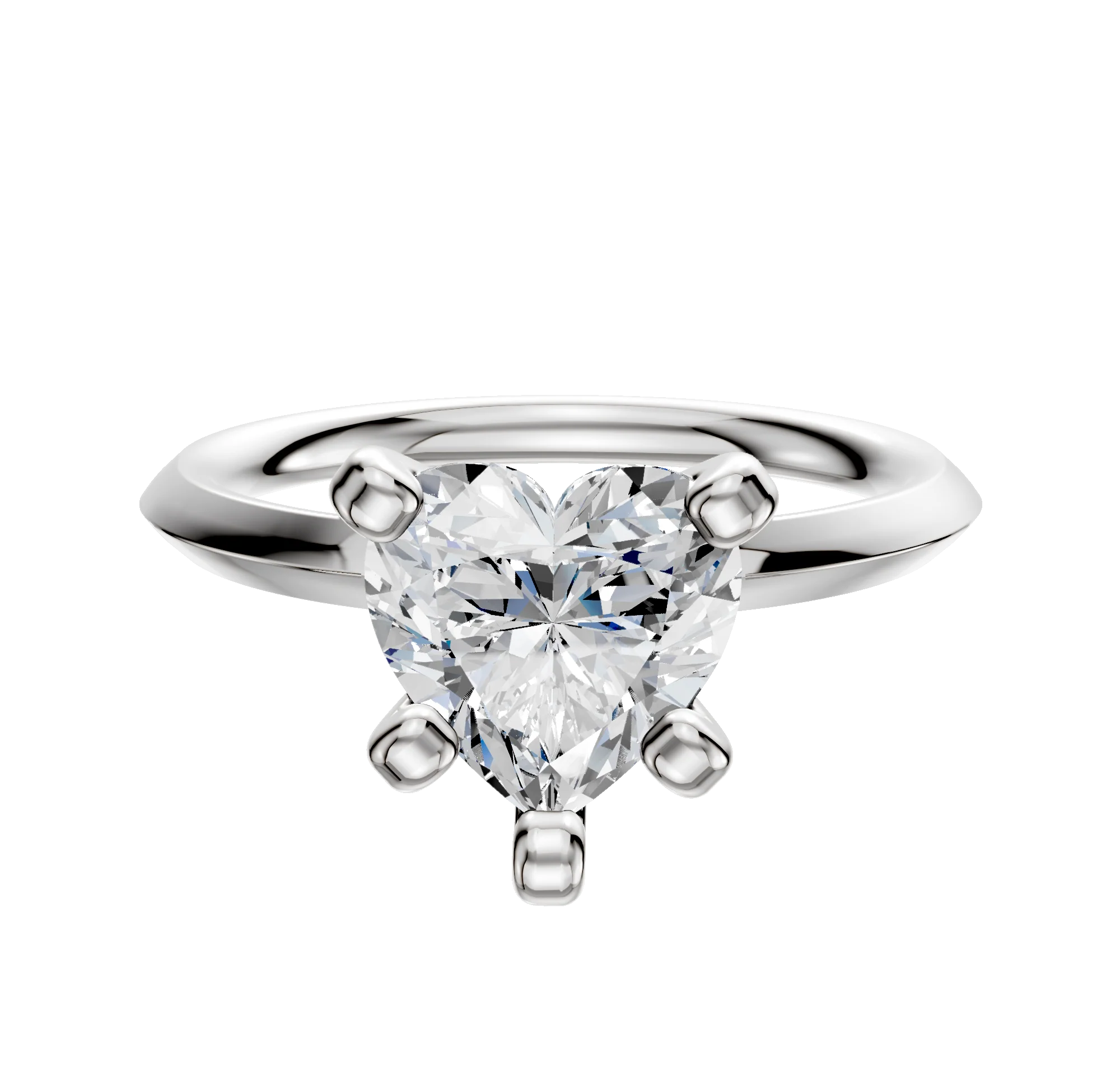 18K White Gold 4 Prong Classic Knife Edge 2.0mm Engagement Ring