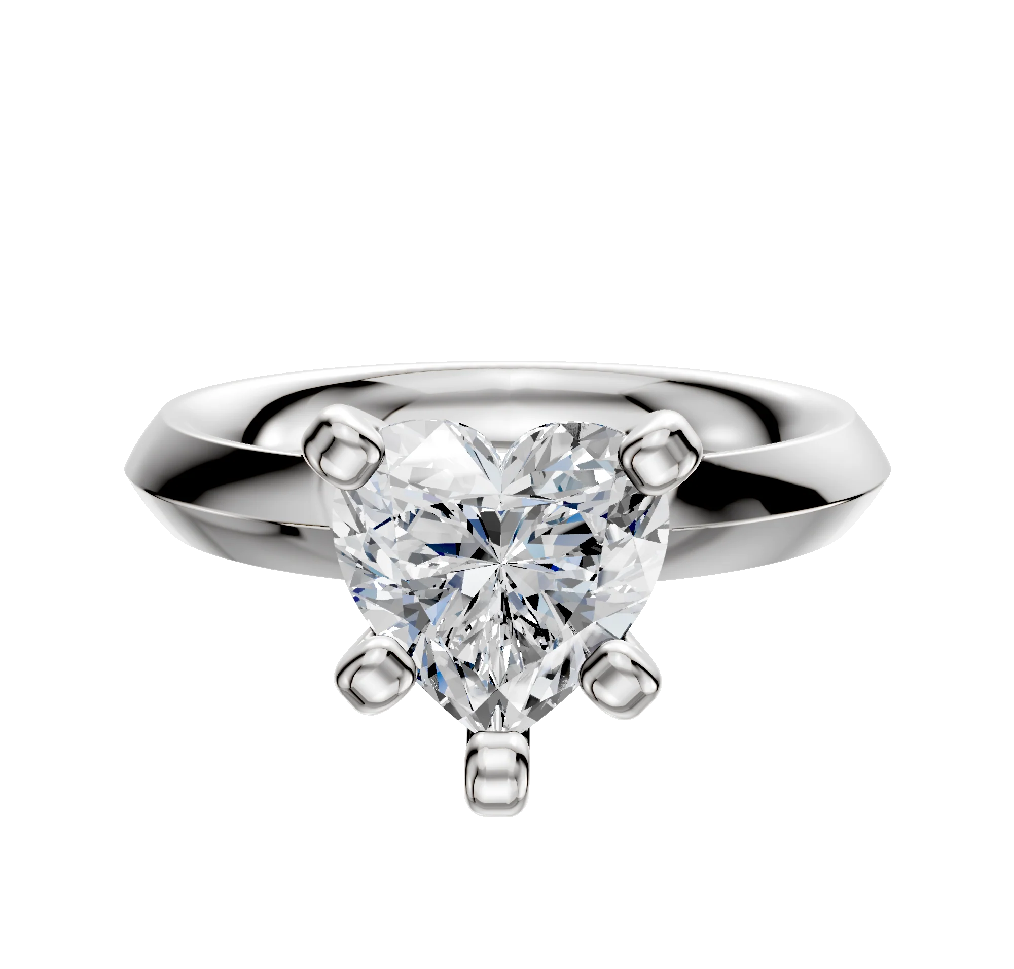 18K White Gold 4 Prong Classic Knife Edge 3.0mm Engagement Ring