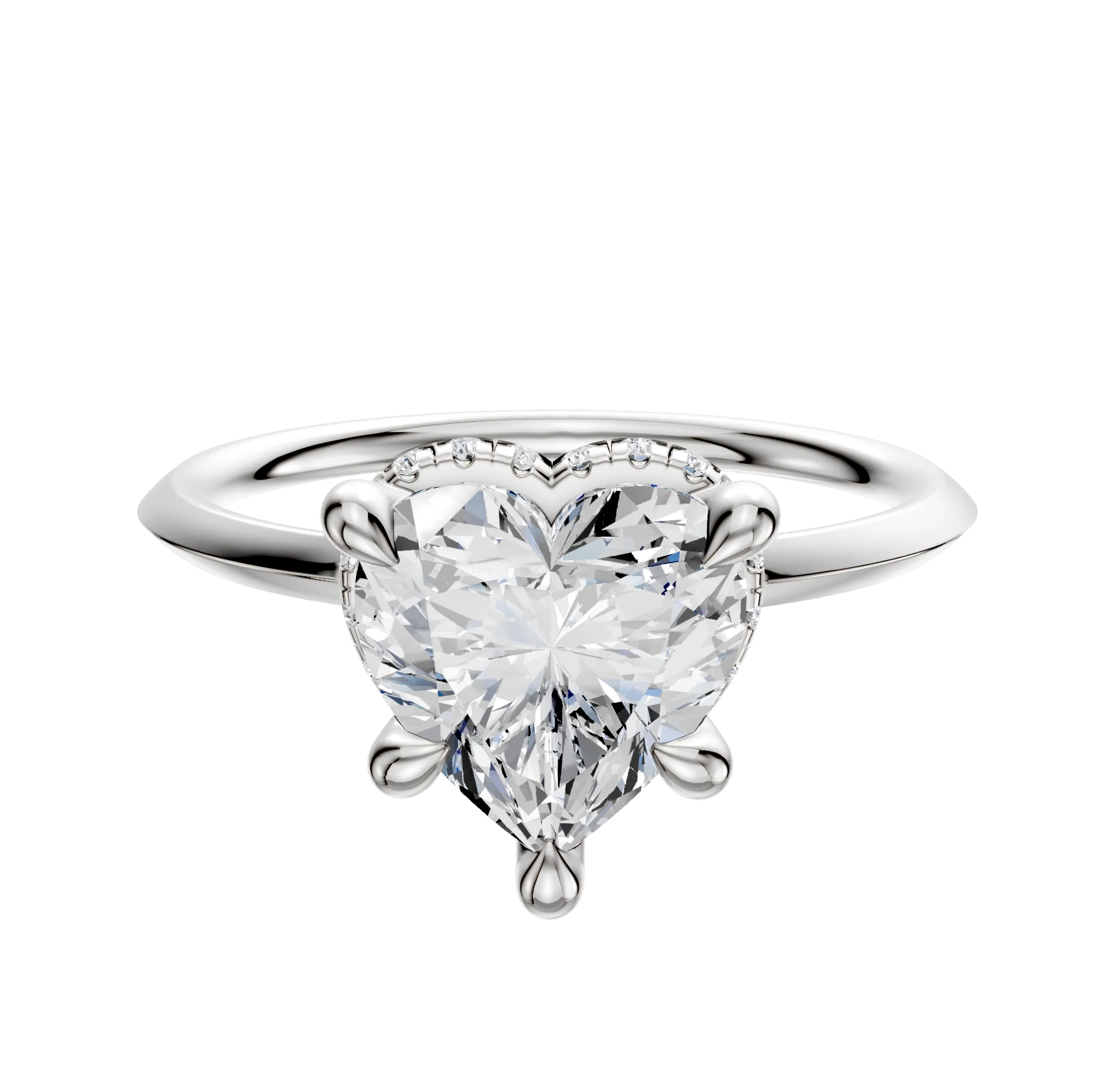18K White Gold 4 Prong Collar Classic Knife Edge 1.5mm Engagement Ring