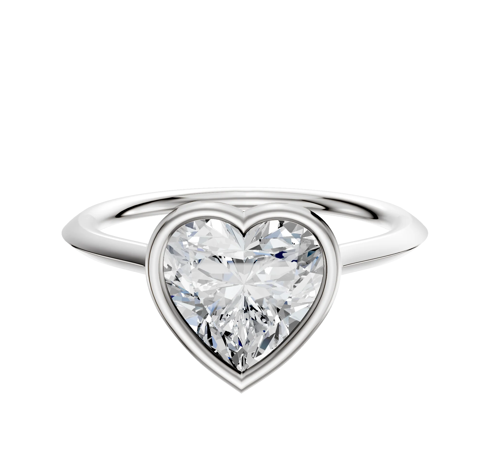 18K White Gold Bezel Full Bezel East/West Cathedral Knife Edge 1.5mm Engagement Ring