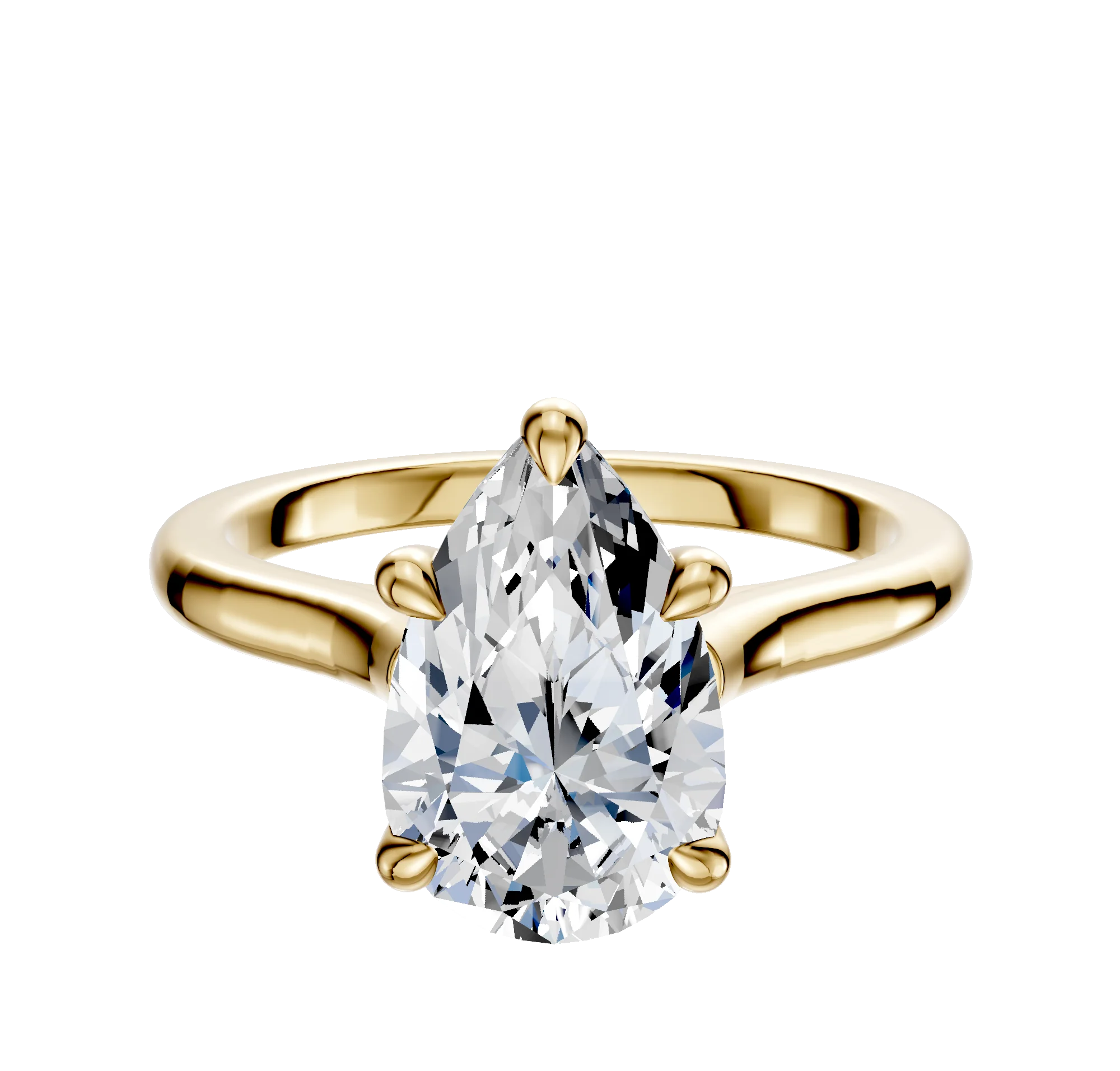 18K Yellow Gold 4 Prong Basket Cathedral Dome 2.0mm Engagement Ring