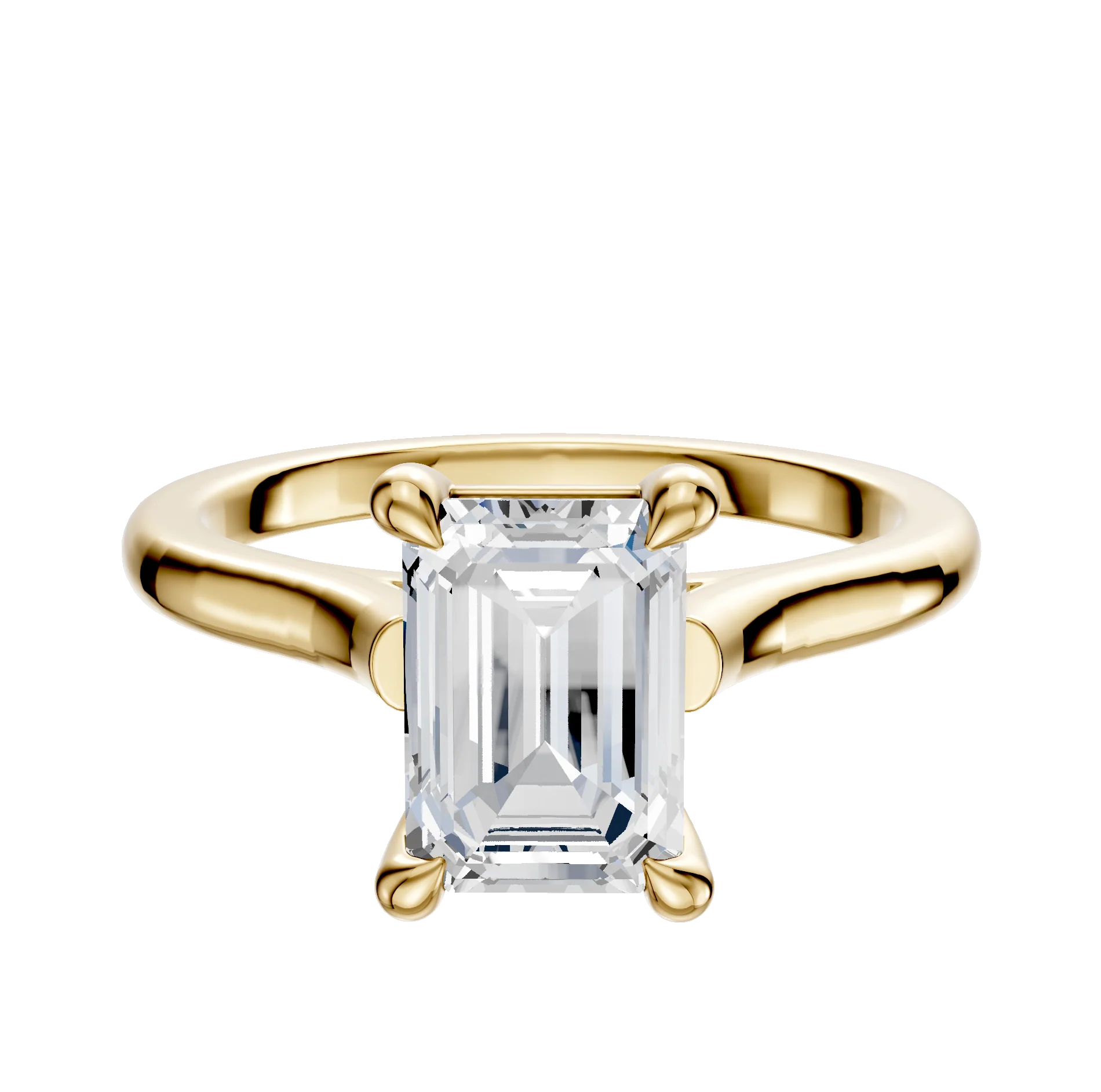 18K Yellow Gold 4 Prong Basket Cathedral Dome 2.0mm Engagement Ring