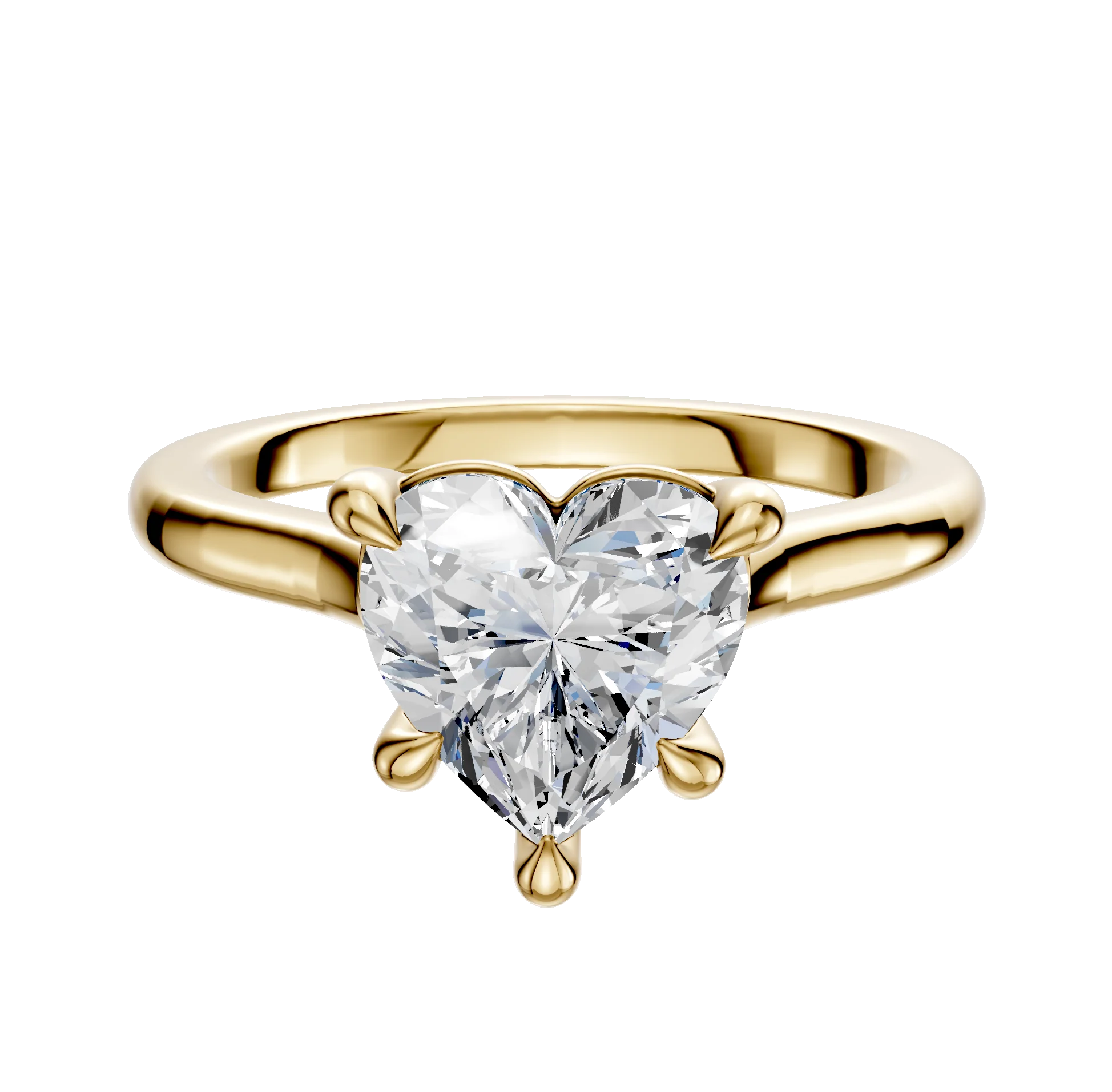 18K Yellow Gold 4 Prong Basket Cathedral Dome 2.0mm Engagement Ring