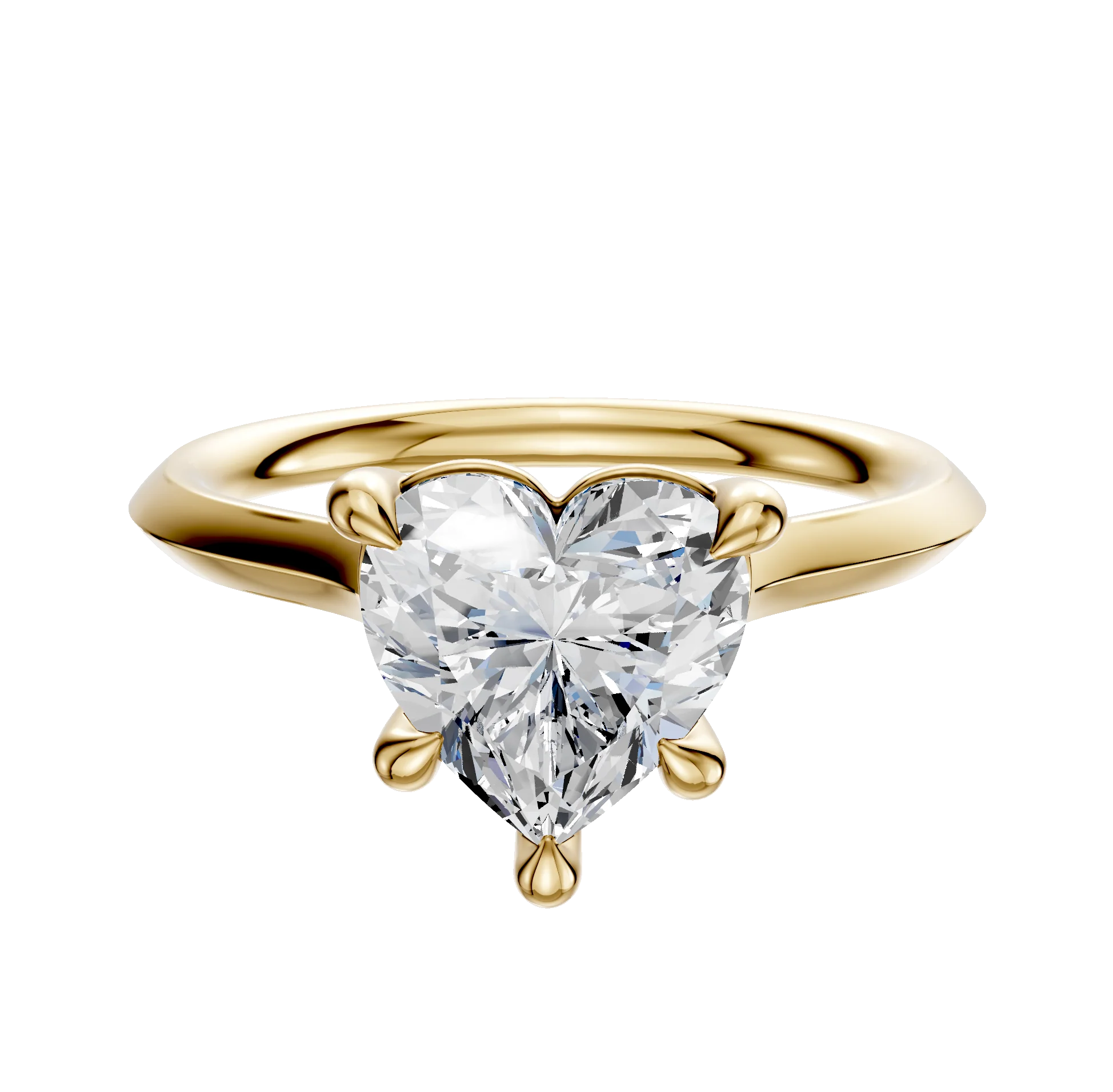 18K Yellow Gold 4 Prong Basket Cathedral Knife Edge 2.0mm Engagement Ring