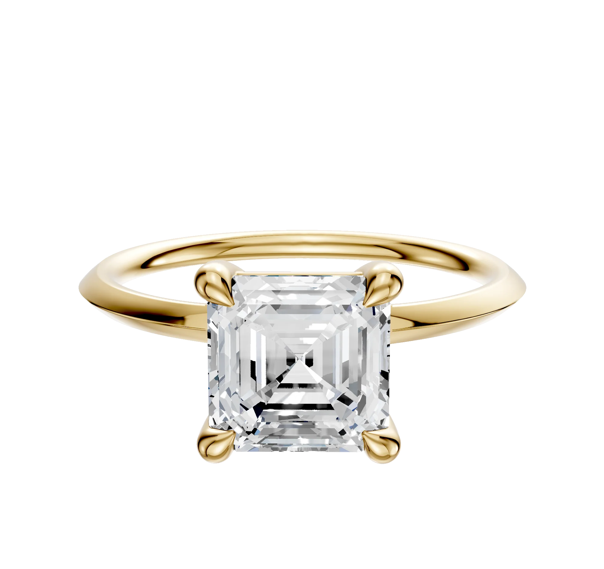 18K Yellow Gold 4 Prong Basket Classic Knife Edge 1.5mm Engagement Ring