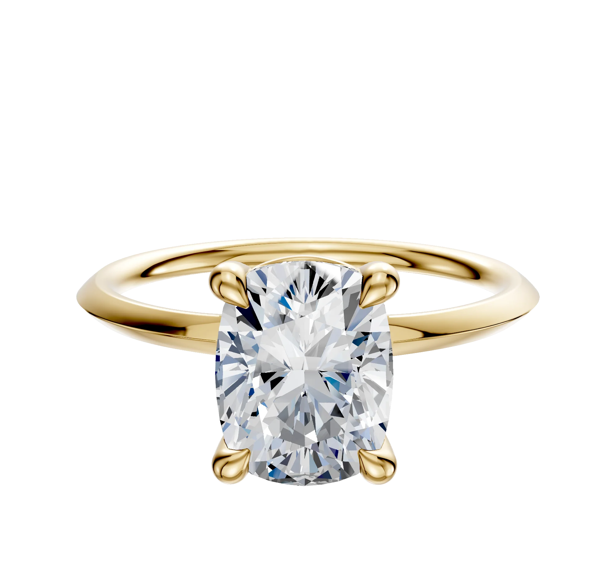 18K Yellow Gold 4 Prong Basket Classic Knife Edge 1.5mm Engagement Ring
