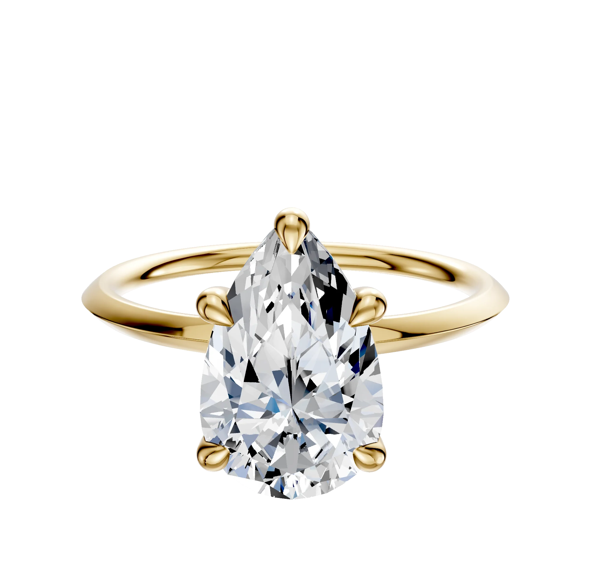 18K Yellow Gold 4 Prong Basket Classic Knife Edge 1.5mm Engagement Ring