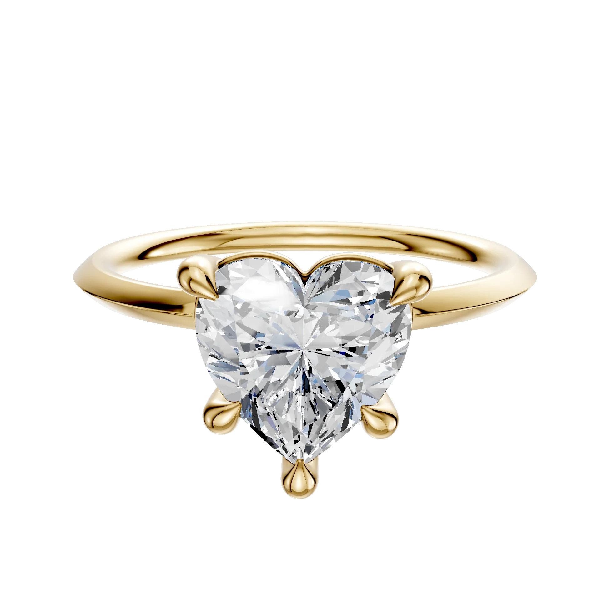 18K Yellow Gold 4 Prong Basket Classic Knife Edge 1.5mm Engagement Ring