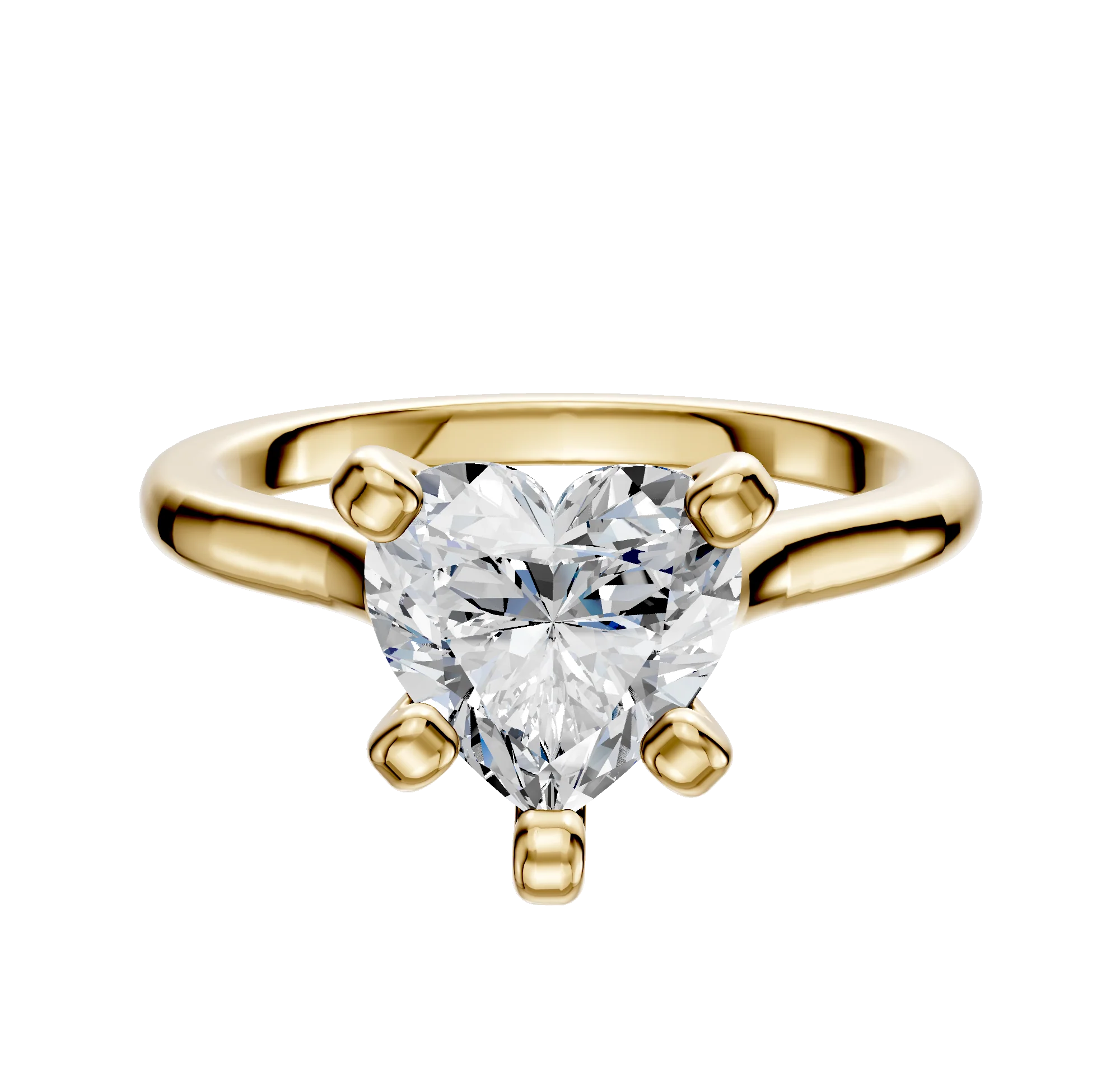 18K Yellow Gold 4 Prong Cathedral Dome 2.0mm Engagement Ring