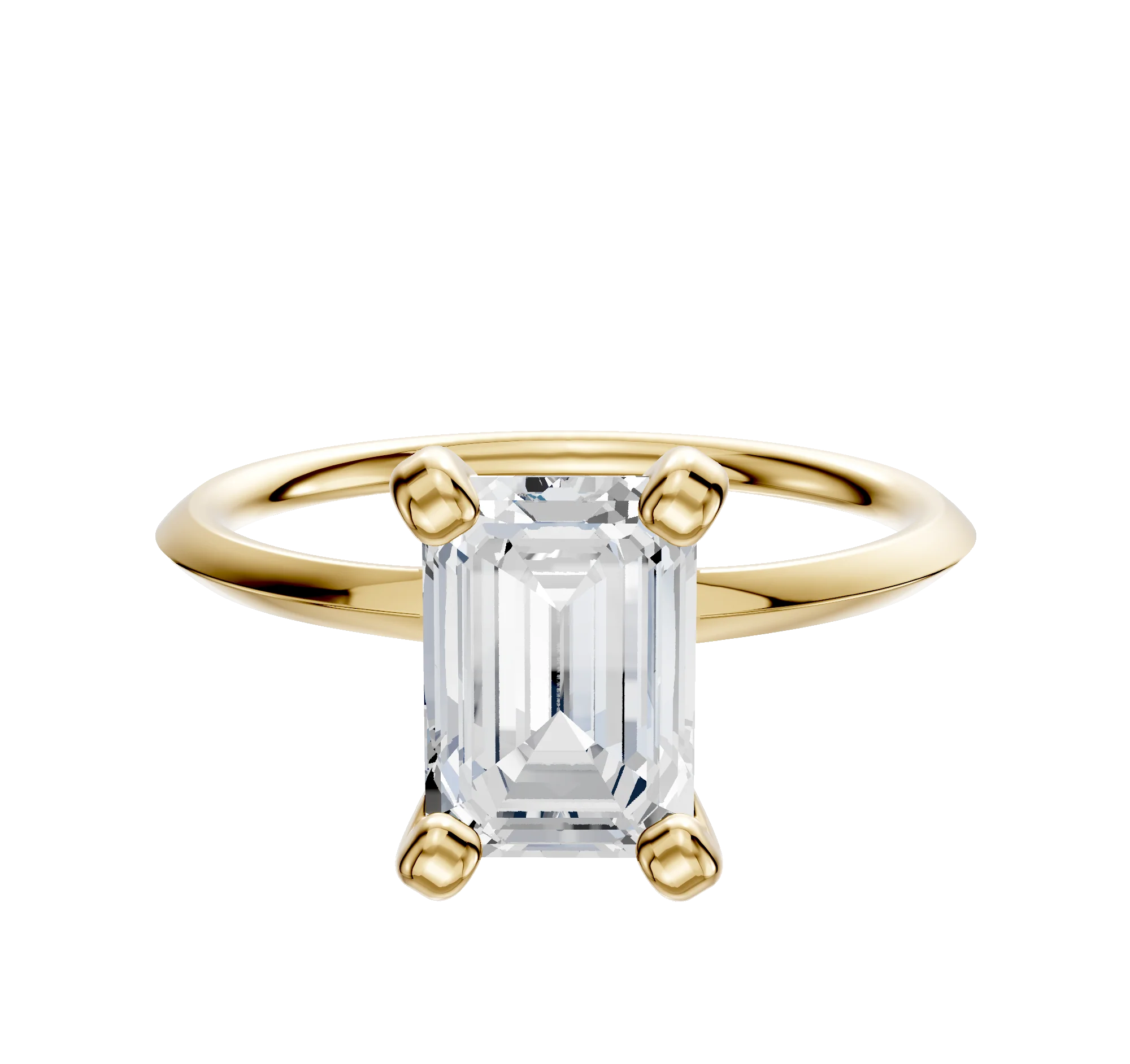 18K Yellow Gold 4 Prong Classic Knife Edge 1.5mm Engagement Ring