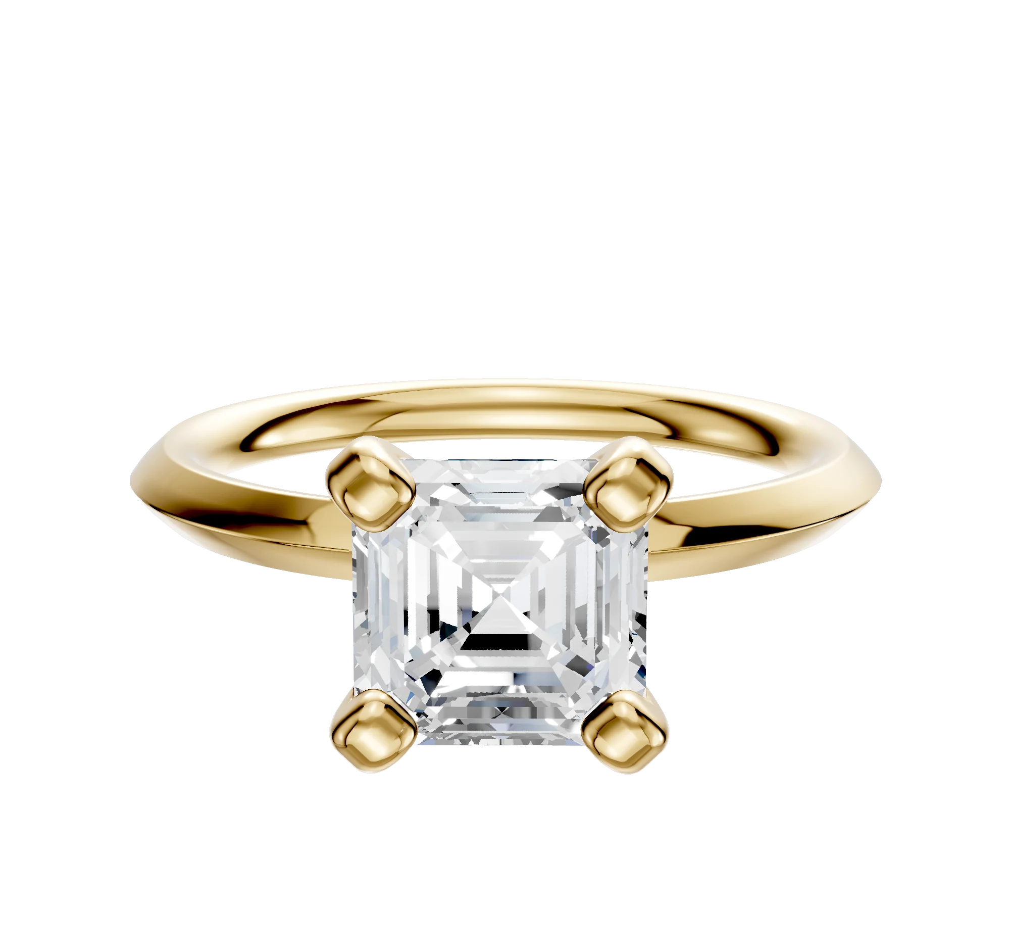 18K Yellow Gold 4 Prong Classic Knife Edge 2.0mm Engagement Ring
