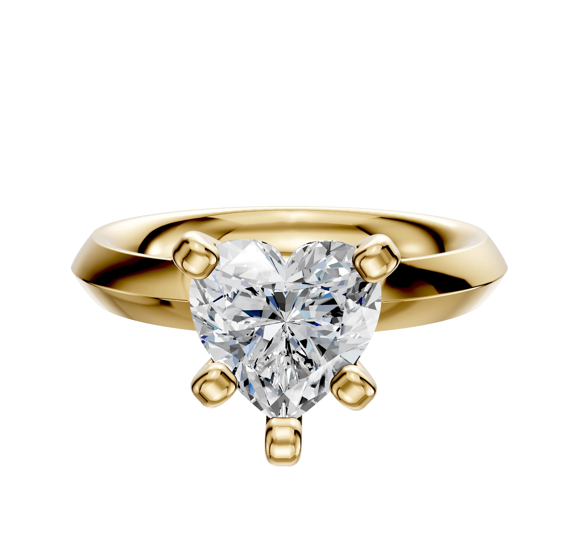 18K Yellow Gold 4 Prong Classic Knife Edge 3.0mm Engagement Ring