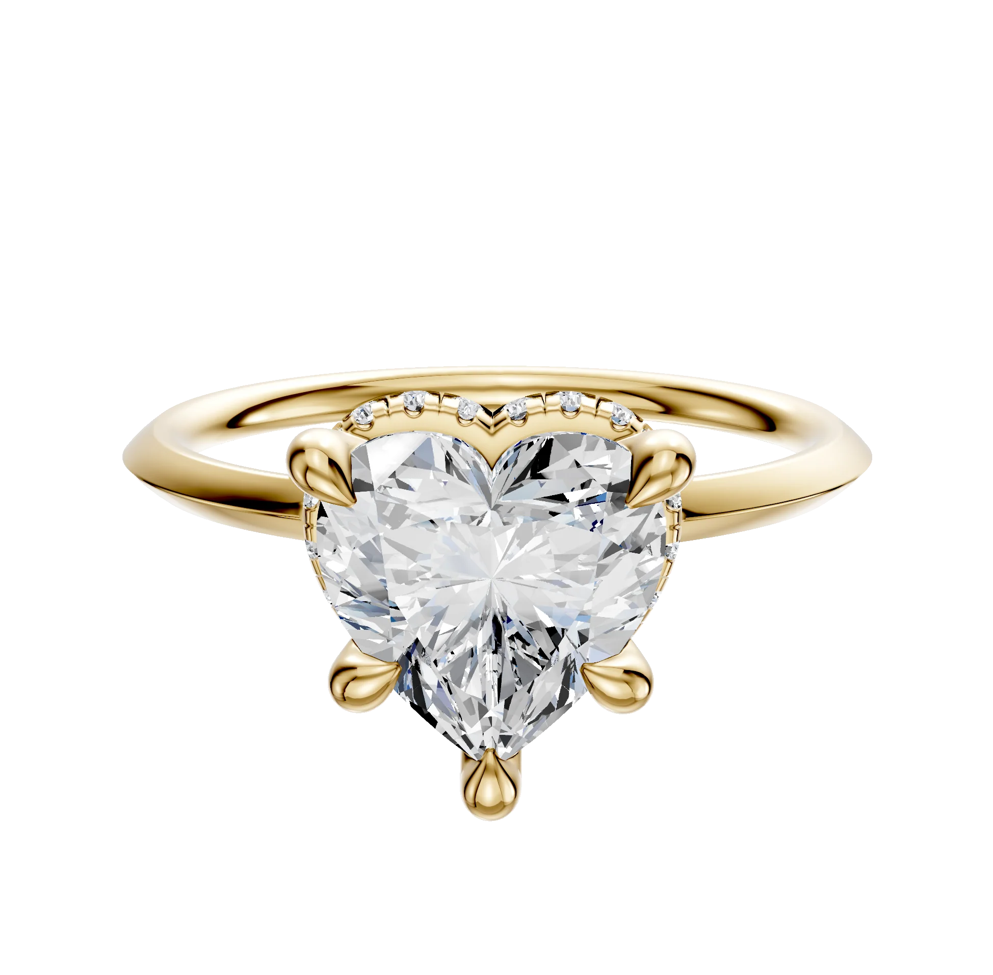 18K Yellow Gold 4 Prong Collar Classic Knife Edge 1.5mm Engagement Ring