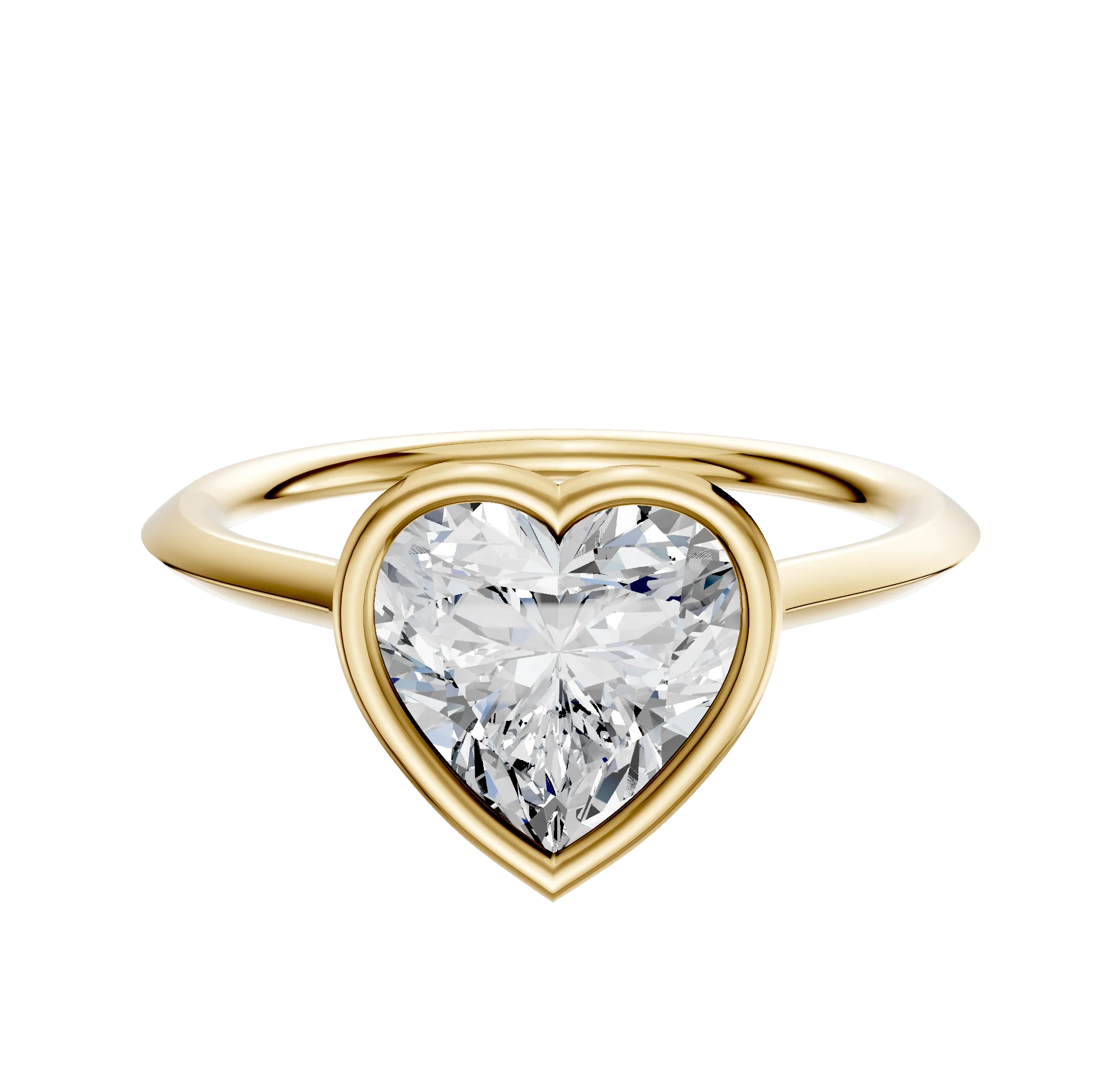 18K Yellow Gold Bezel Full Bezel East/West Cathedral Knife Edge 1.5mm Engagement Ring