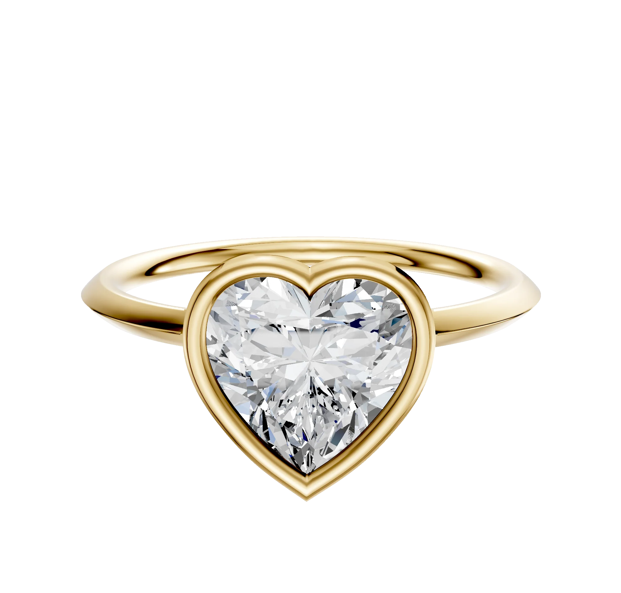 18K Yellow Gold Bezel Full Bezel East/West Classic Knife Edge 1.5mm Engagement Ring