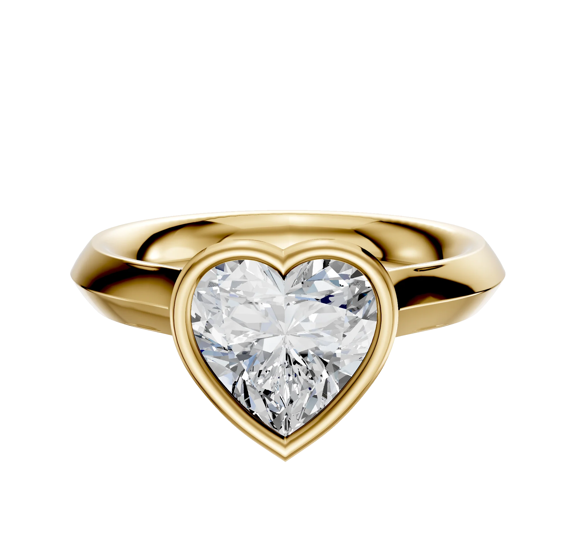 18K Yellow Gold Bezel Full Bezel North/South Cathedral Knife Edge 3.0mm Engagement Ring