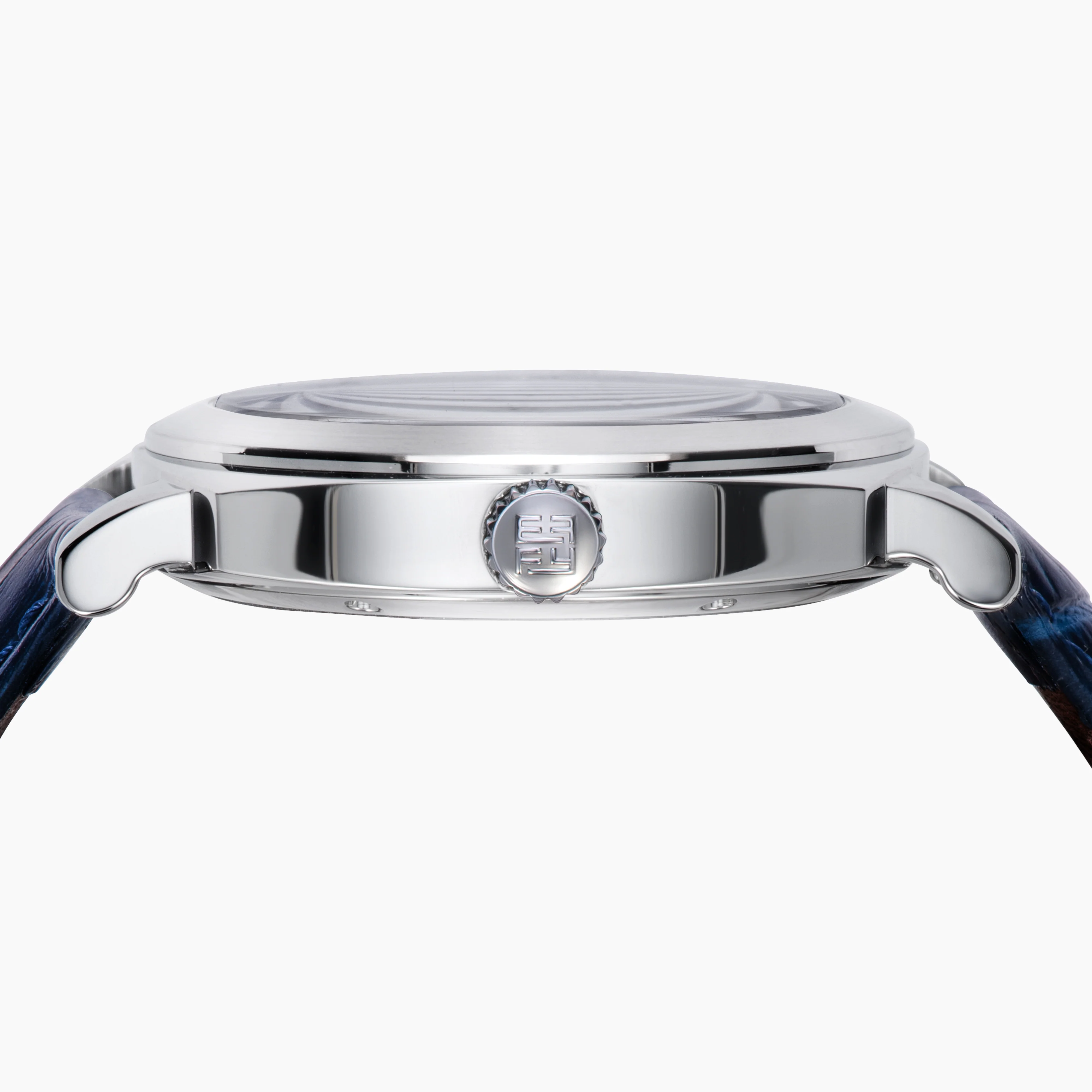 41MM Swiss Made Stainless Steel and Leather Automatic Skeleton Watch - Image 4