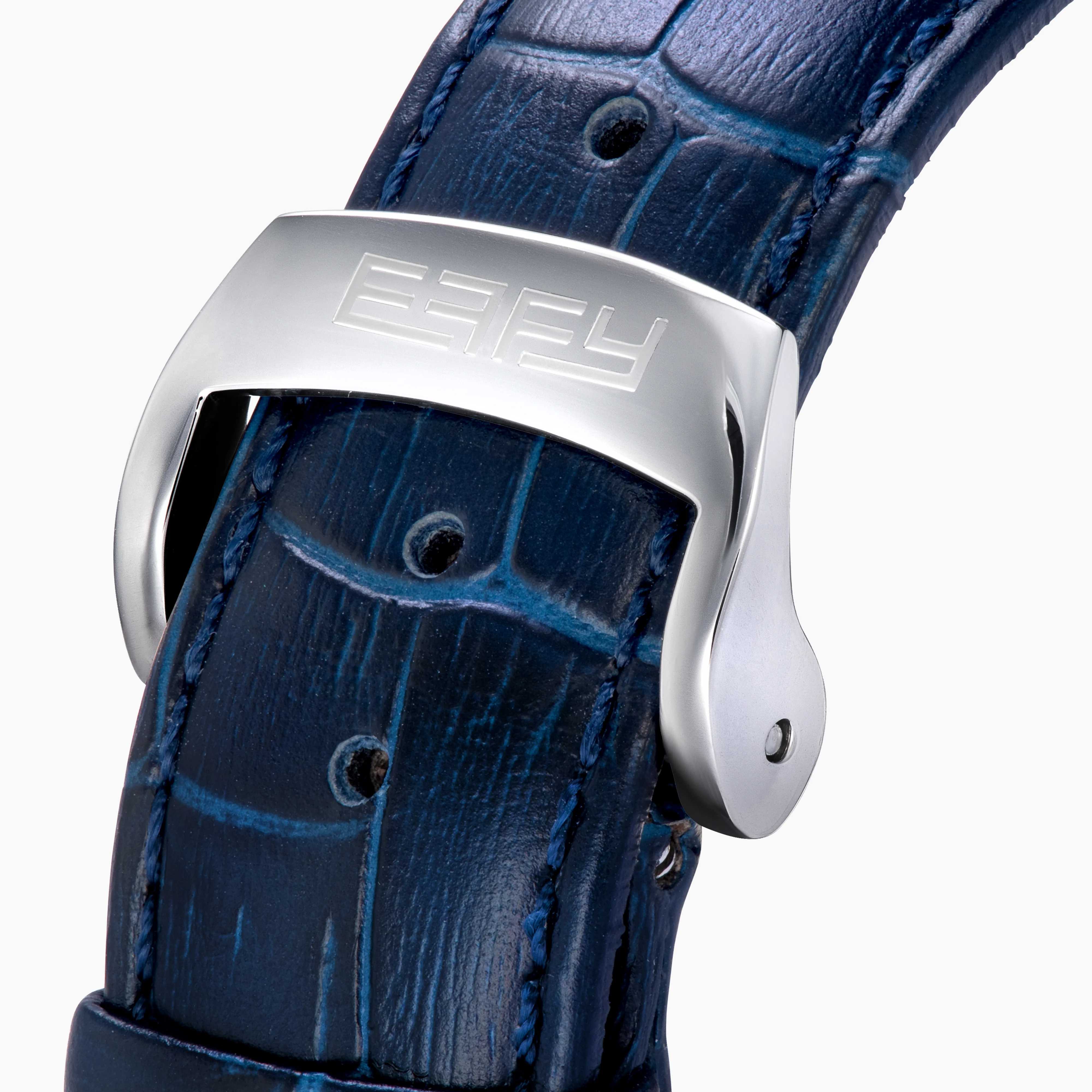 41MM Swiss Made Stainless Steel and Leather Automatic Skeleton Watch - Image 5