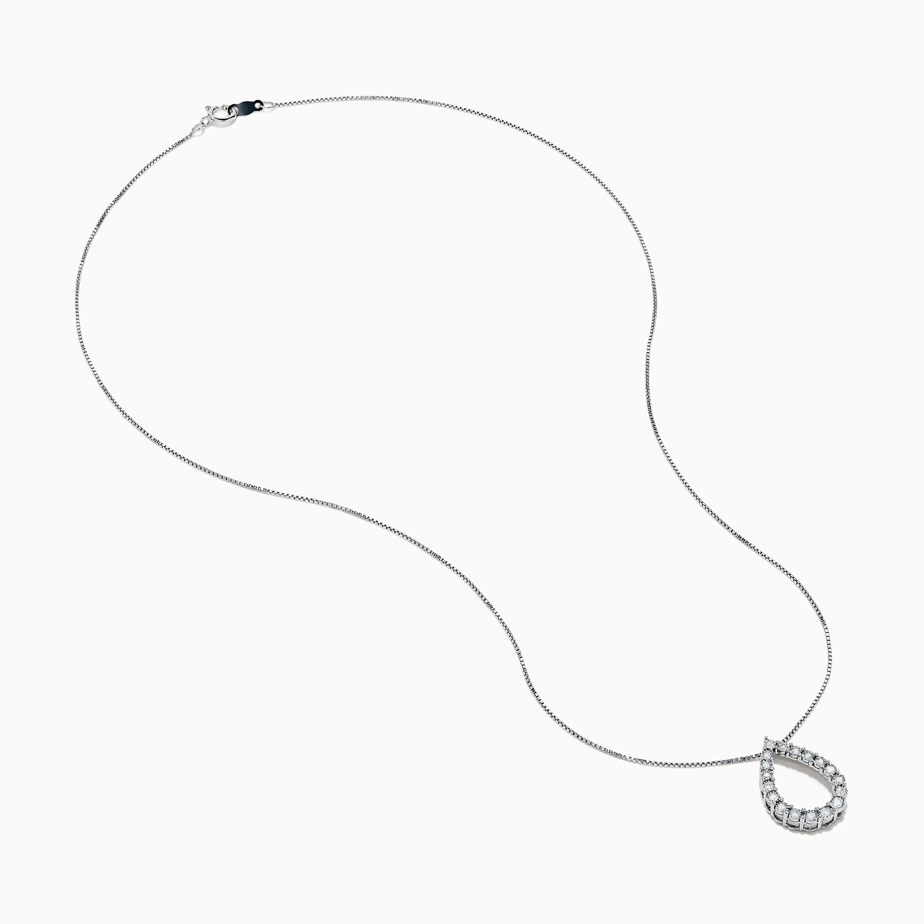 925 Sterling Silver Diamond Halo Pear Pendant - Image 2